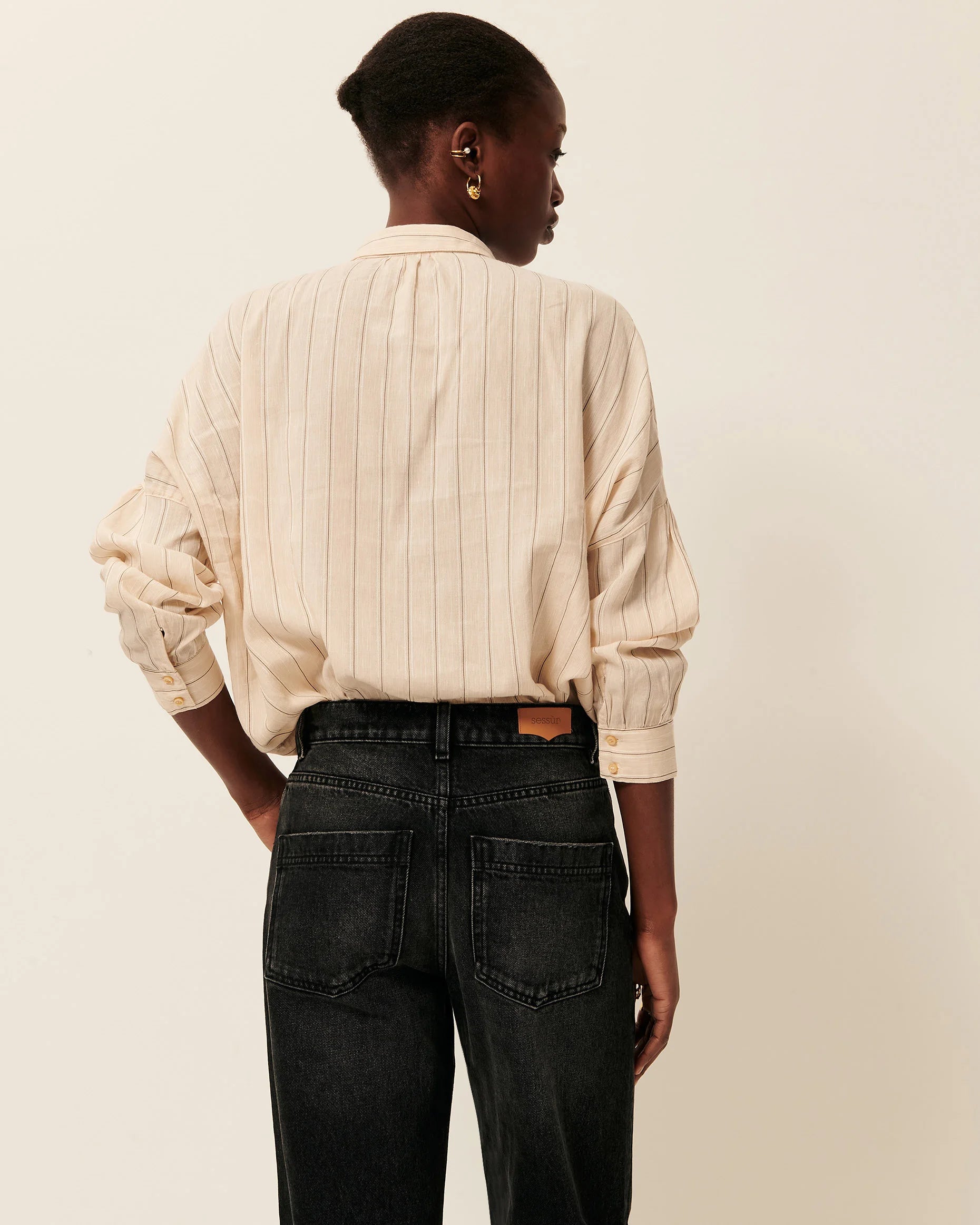 SESSUN Shirt "Botan" sandblack