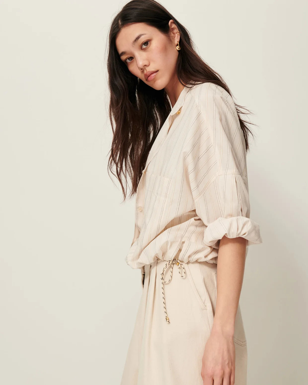 SESSUN Shirt "Cadaques" milkyblack