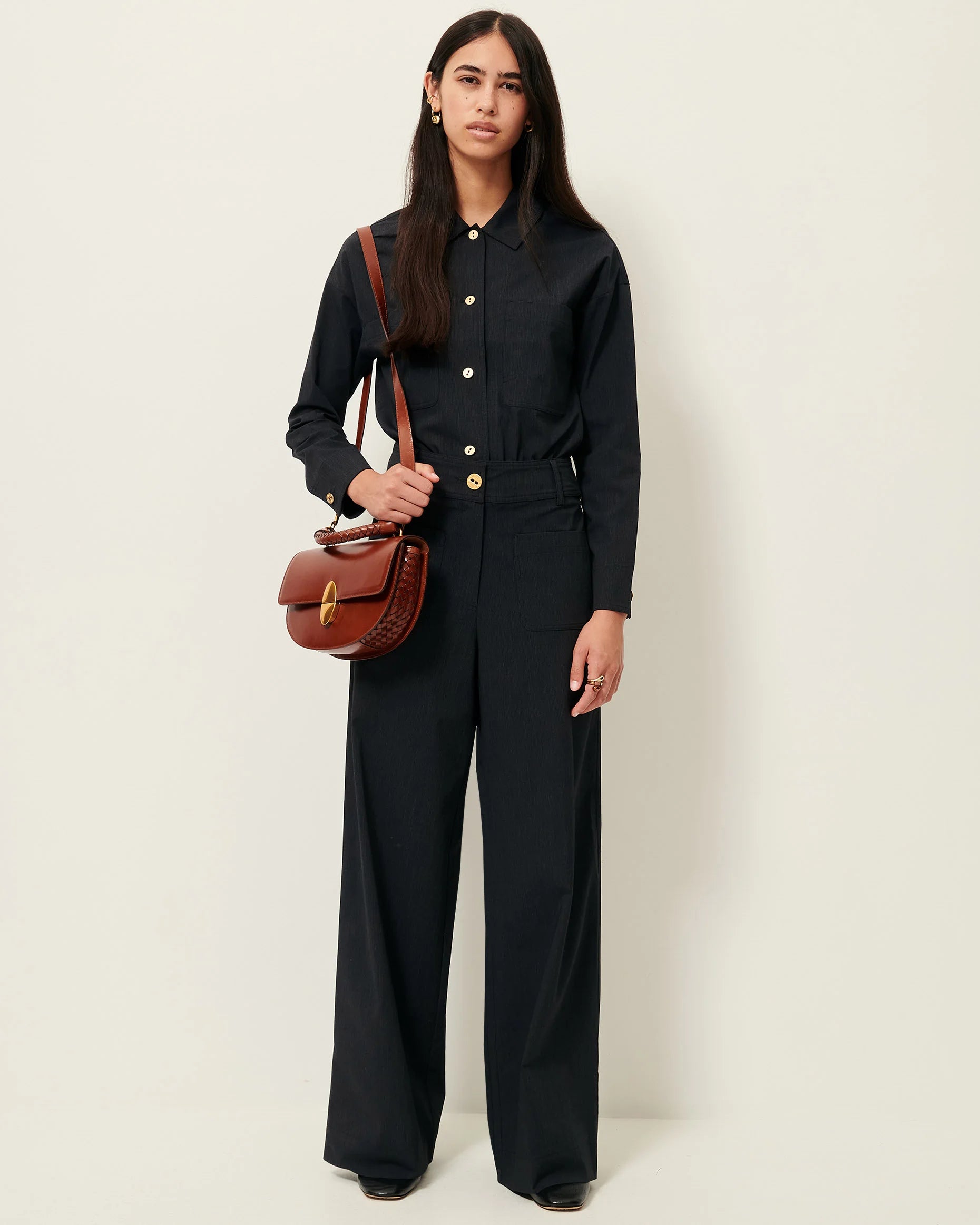 SESSUN Pants "Manhatti" carbonella