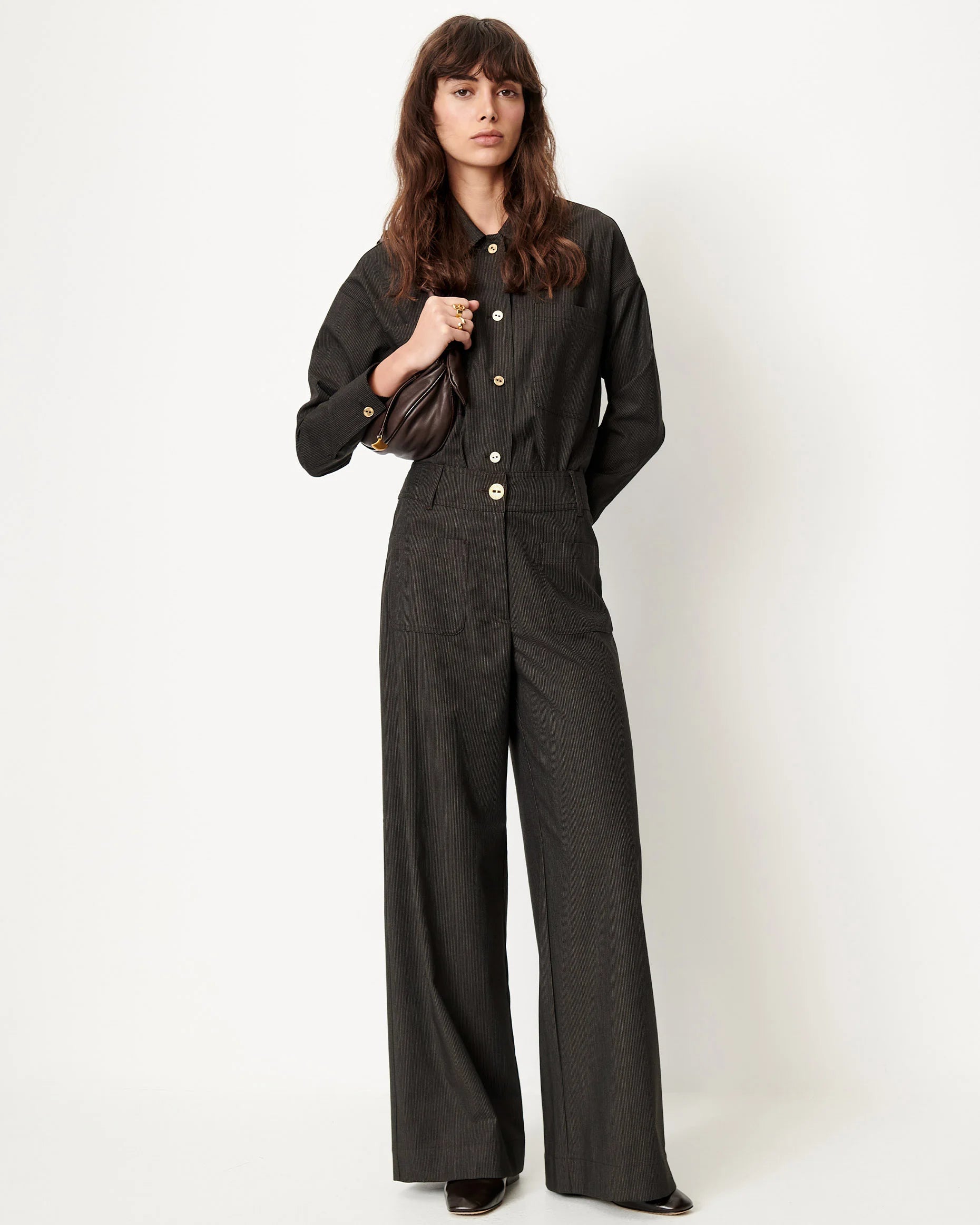 SESSUN Shirt "Notteri" espresso