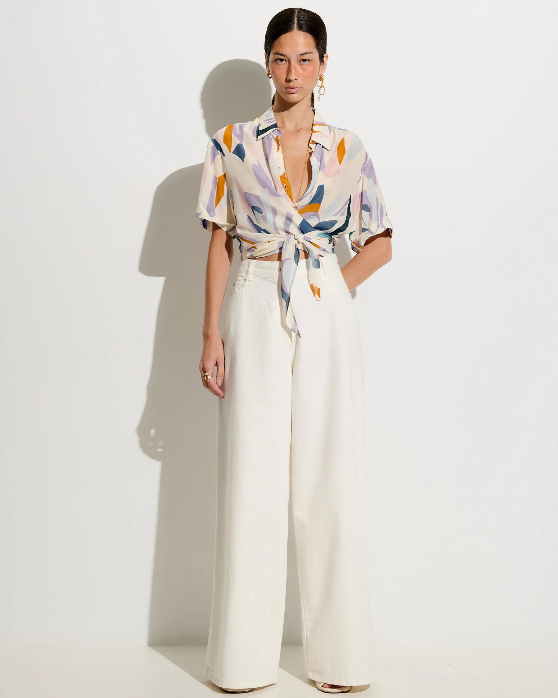SESSUN Blouse "Procida" whi paper libre
