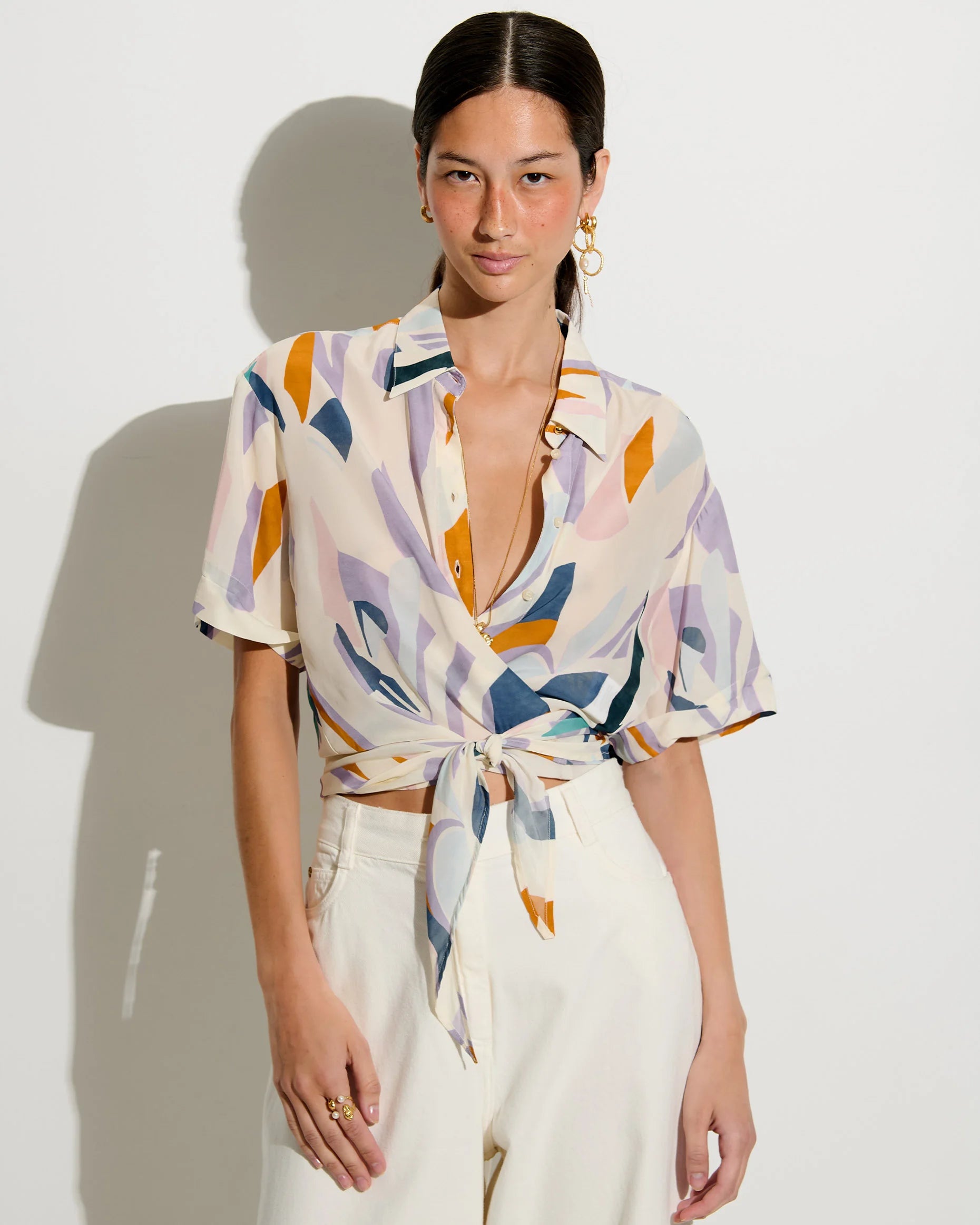 SESSUN Blouse "Procida" whi paper libre