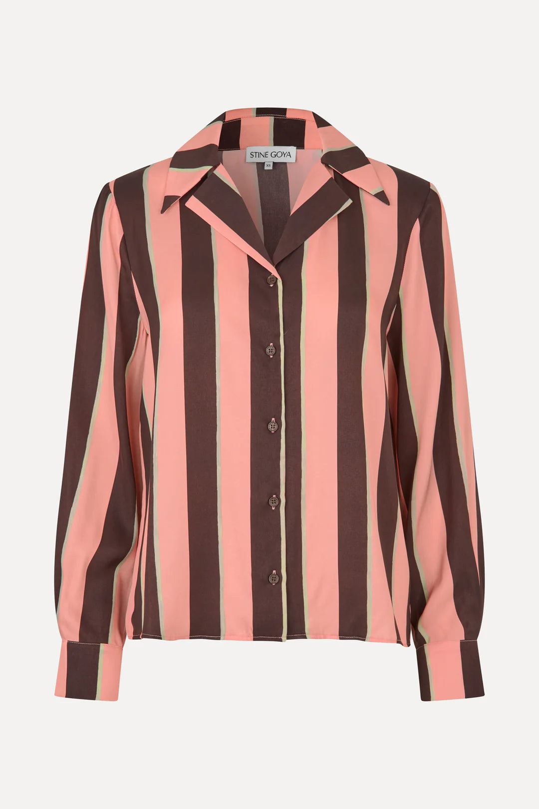 STINE GOYA Shirt "Rosewood Mint Stripes"