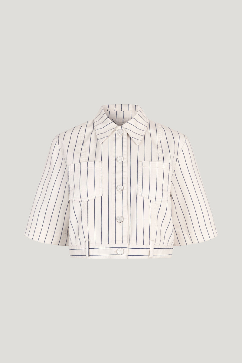 Baum & Pferdgarten Shirt Jacket Majsa white sand stripes