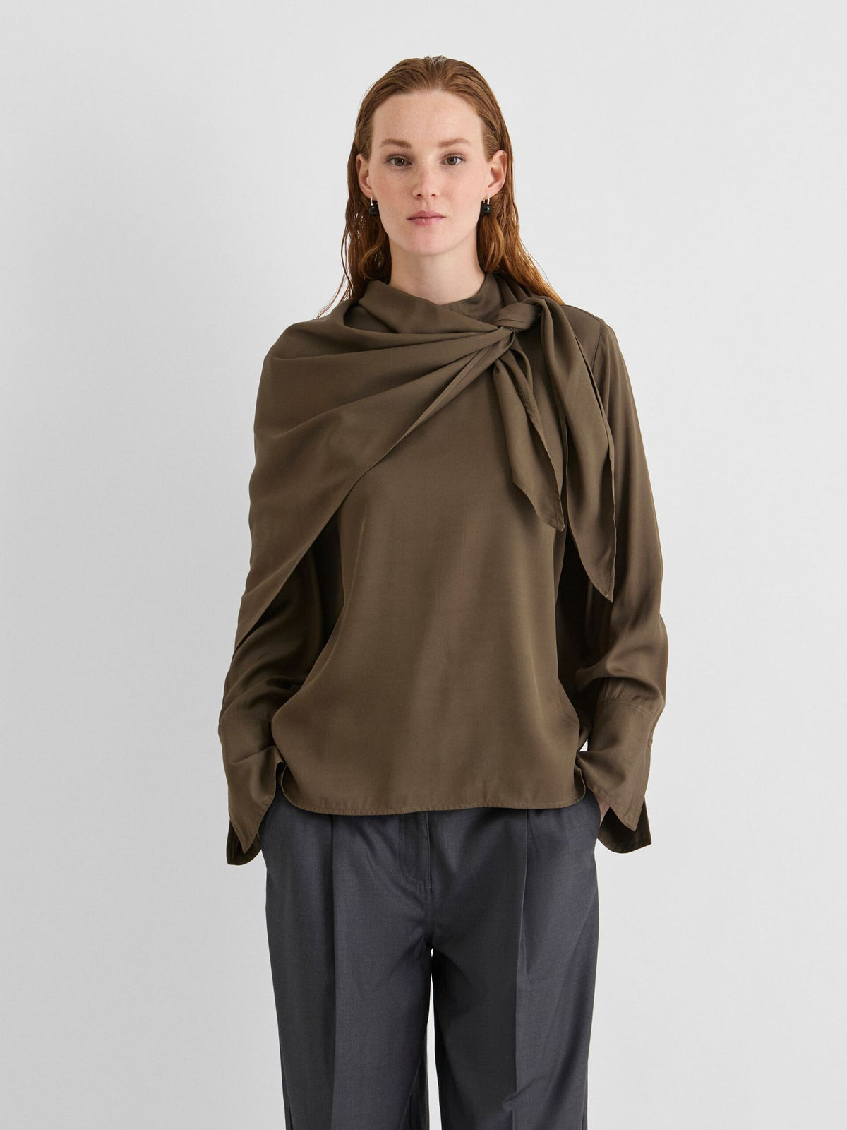 ROUGE EDIT Blouse "Mandarin Collar" canteen