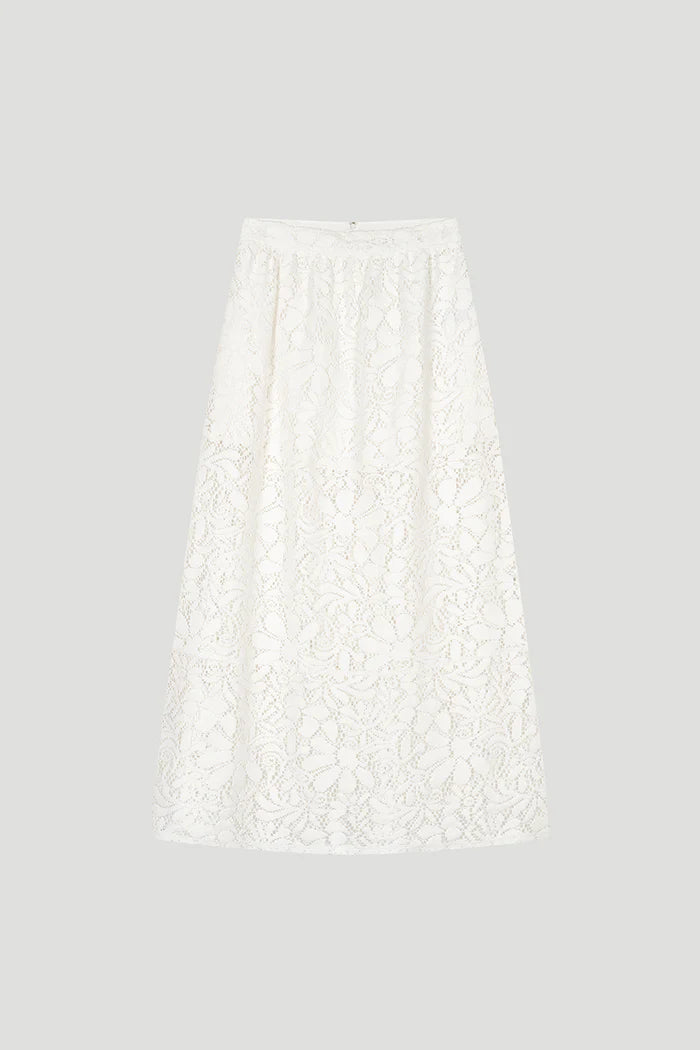 Oh April Lace Skirt Cherimoya white