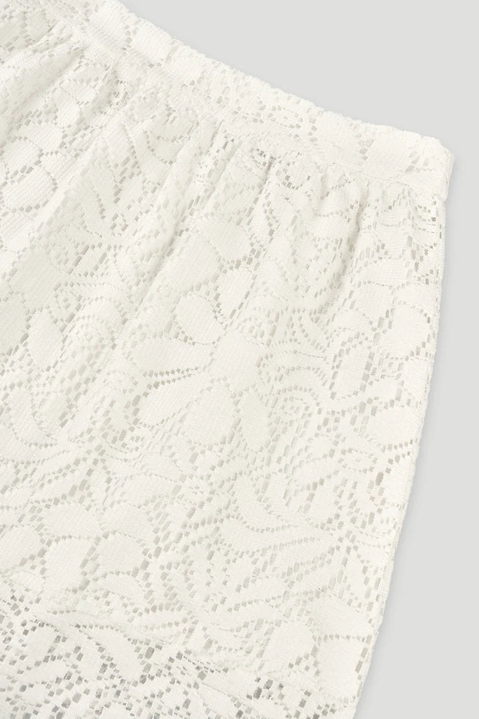 Oh April Lace Skirt Cherimoya white