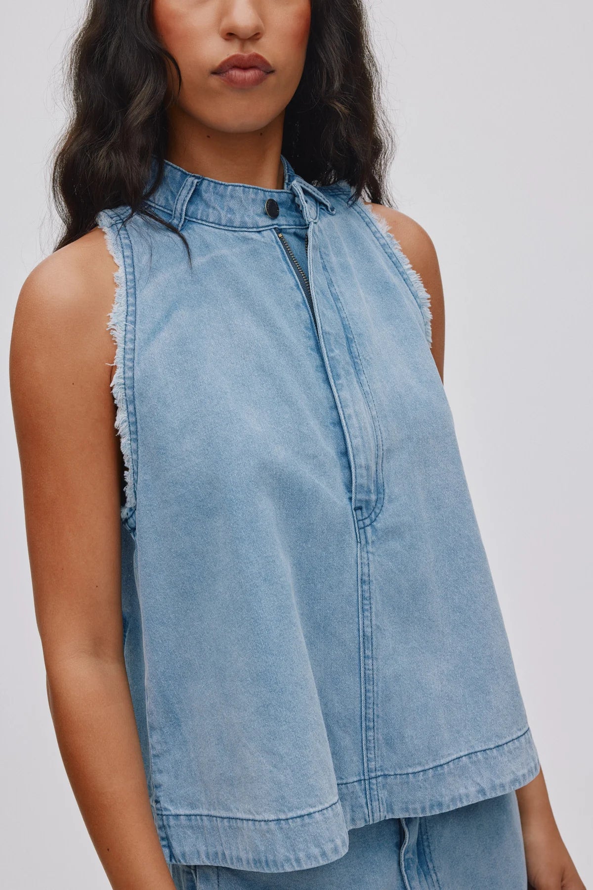 RABENS SALONER Top "Faya" light denim