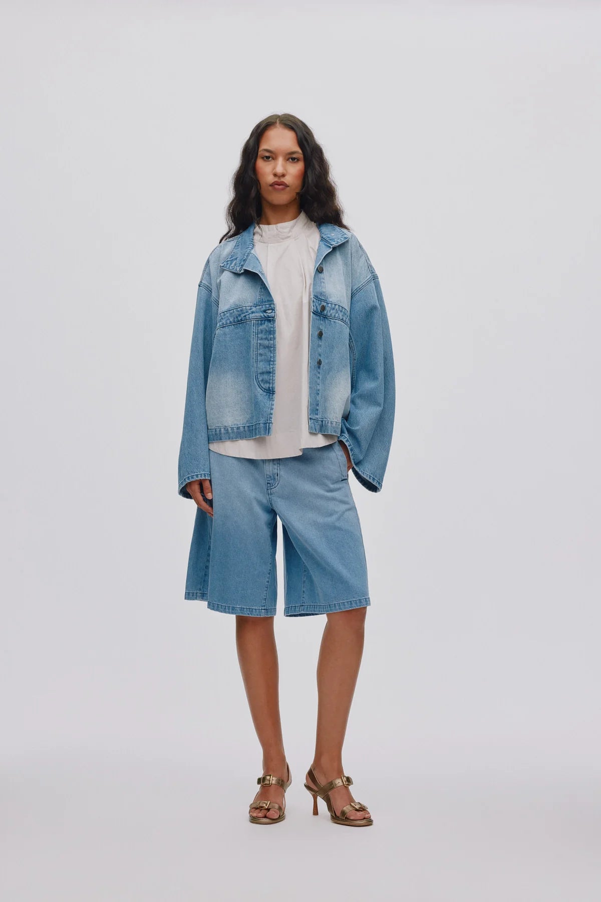 RABENS SALONER Jacket "Donela" light denim