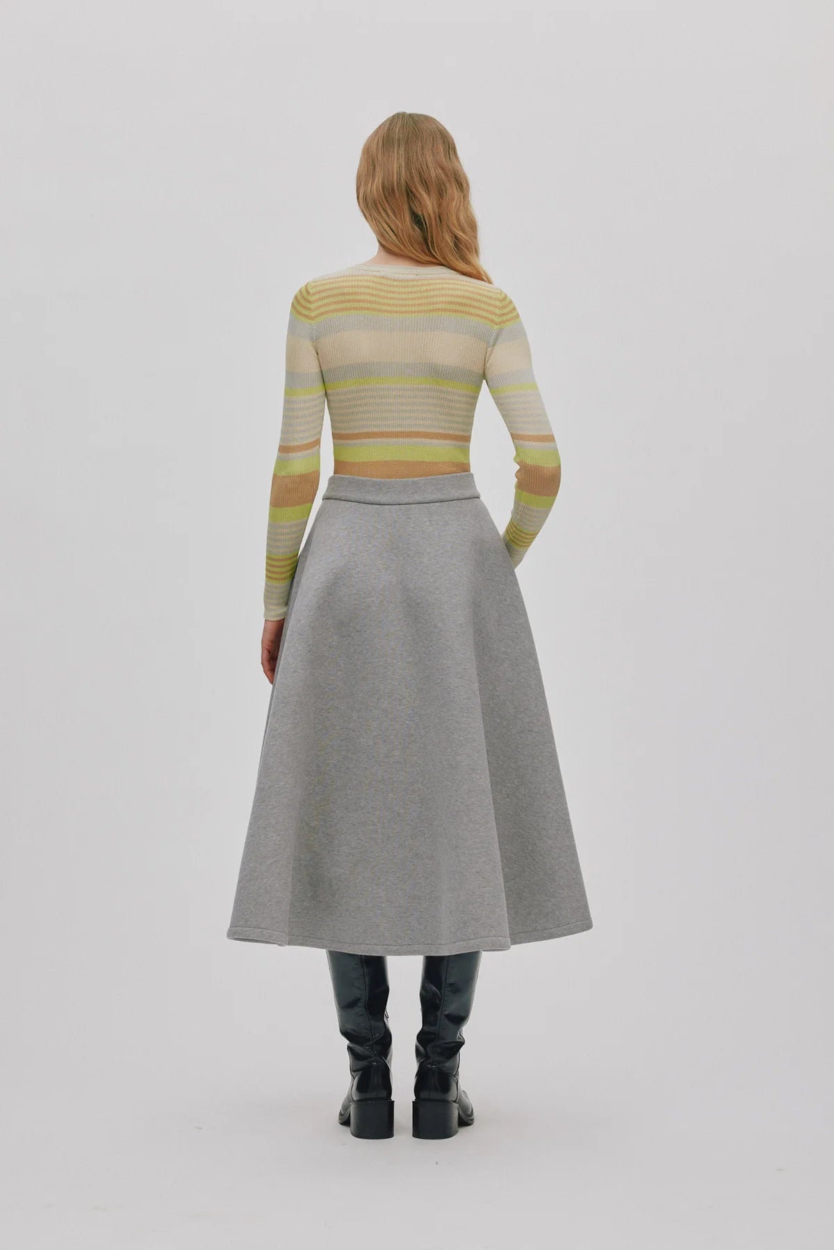 RABENS SALONER Skirt "Bisharo" grey melange