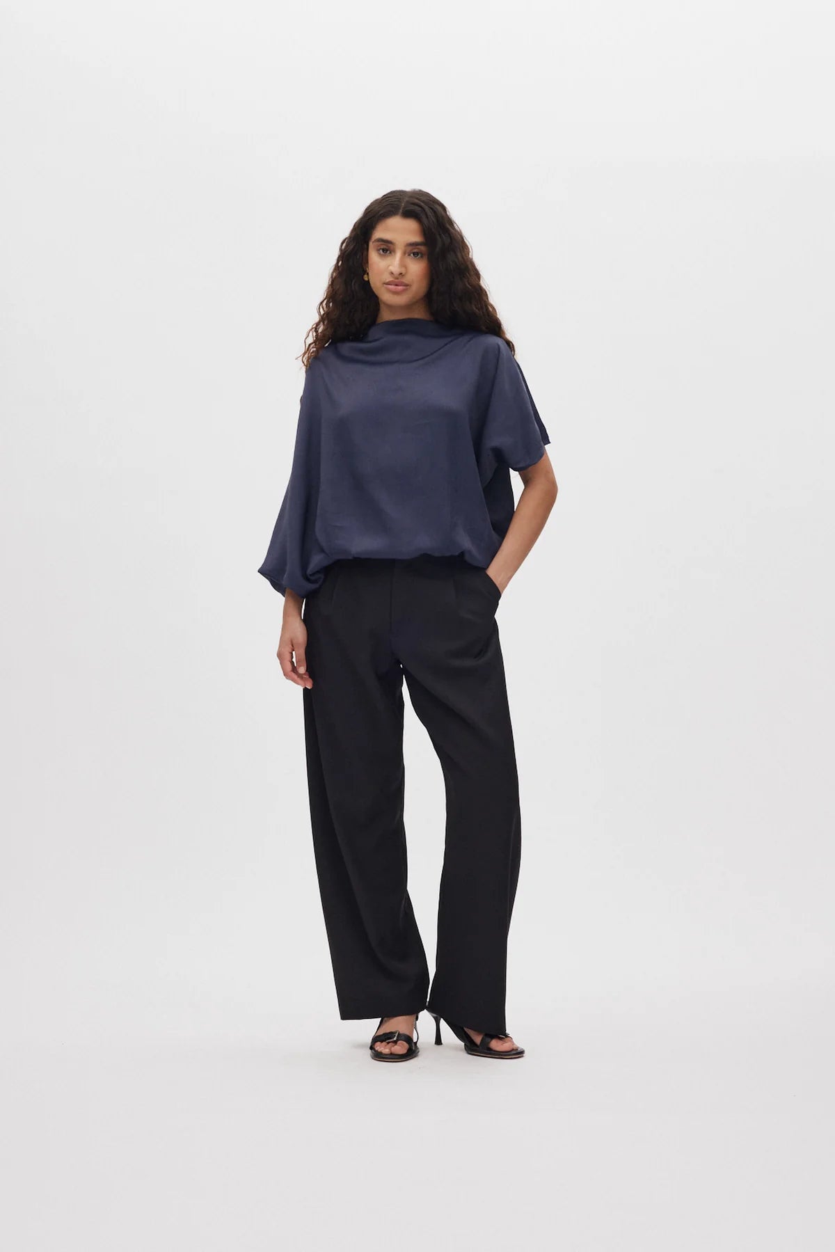 RABENS SALONER Blouse "Mist" dark blue