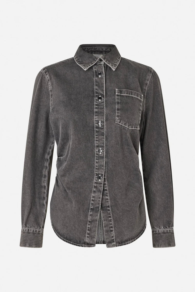 Baum & Pferdgarten Denim Blouse Maria black worn denim