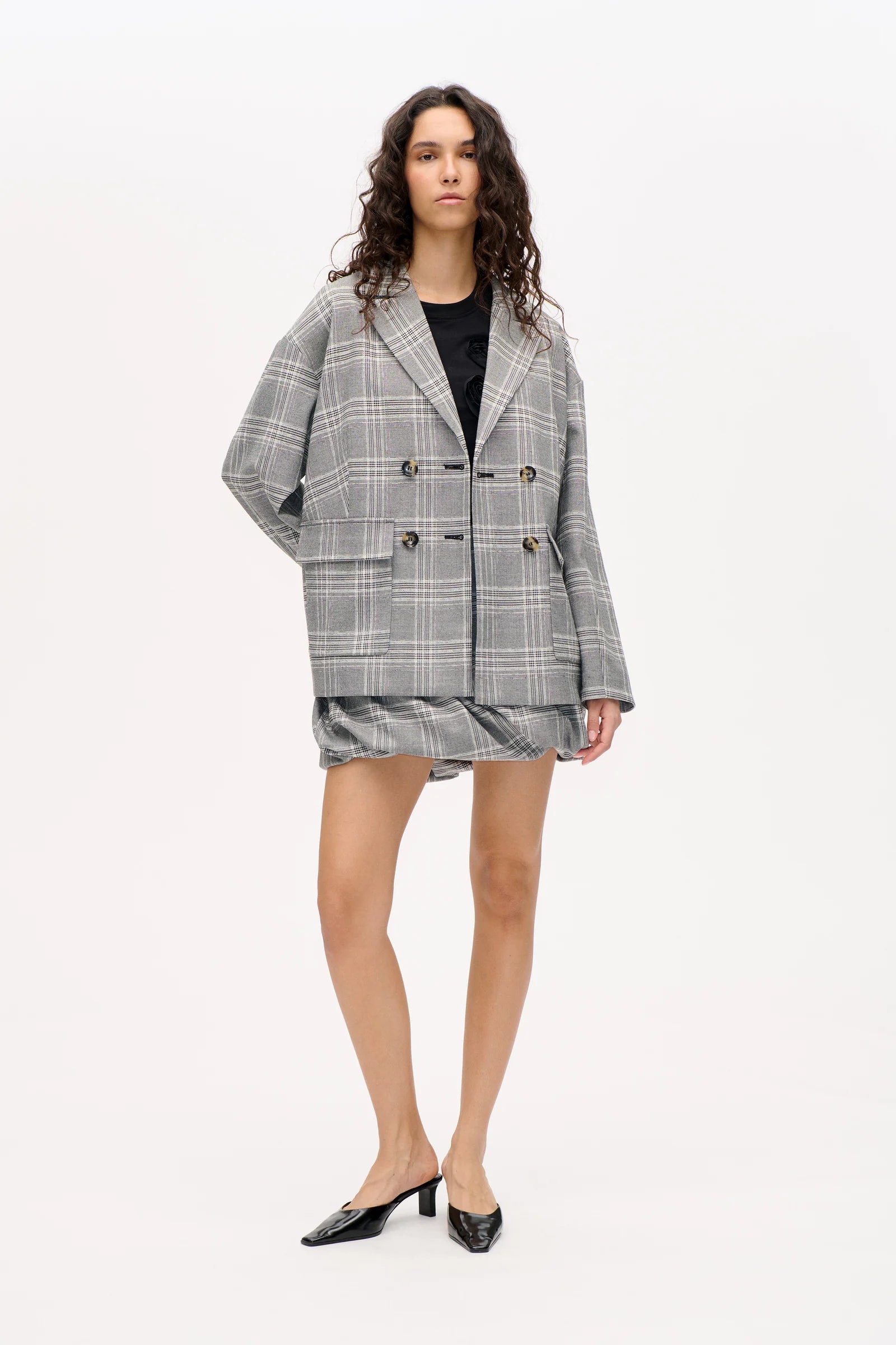 BAUM & PFERDGARTEN Jacket "Binea" black and white check