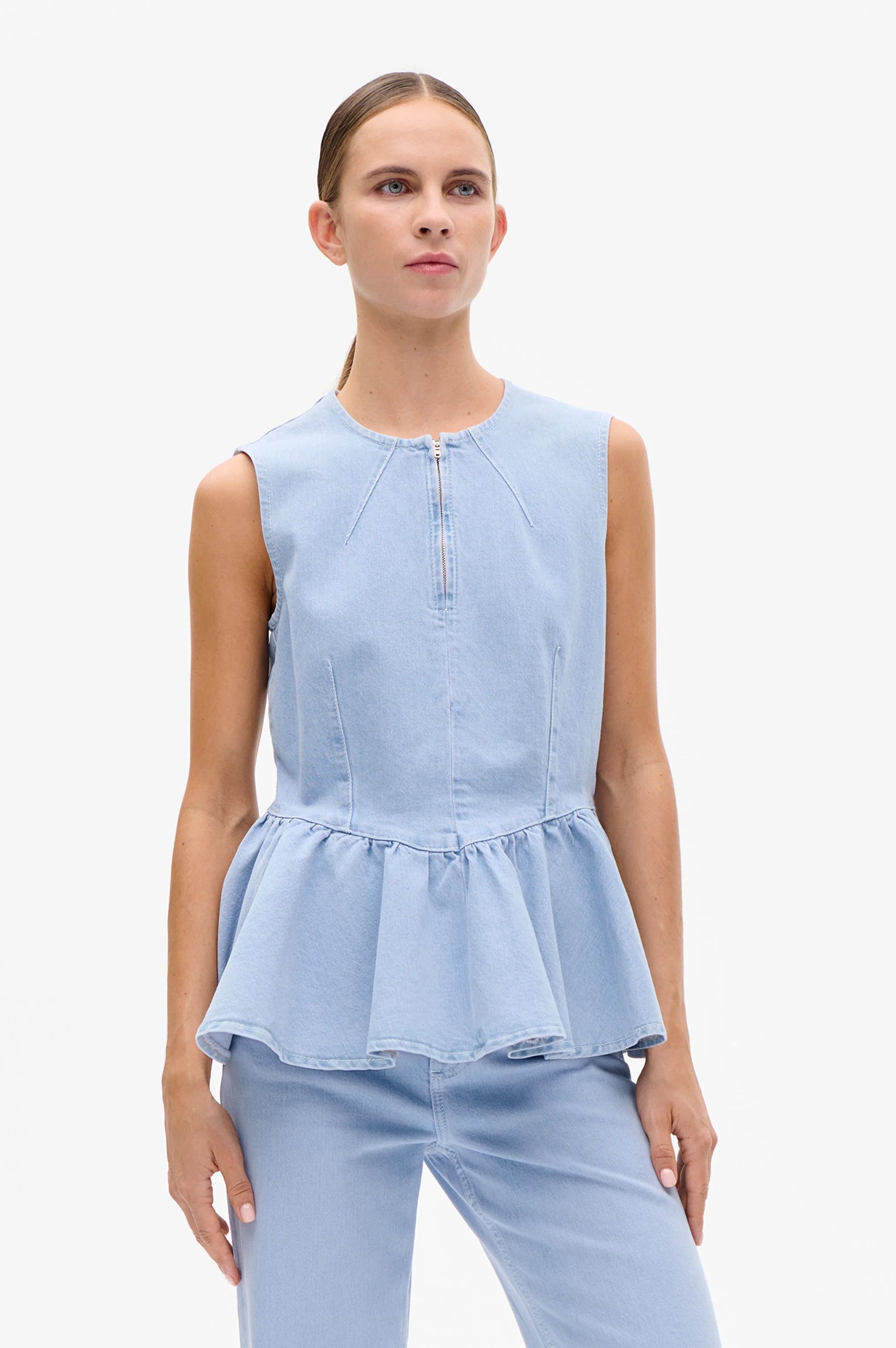 BAUM & PFERDGARTEN Top "Merja" light denim
