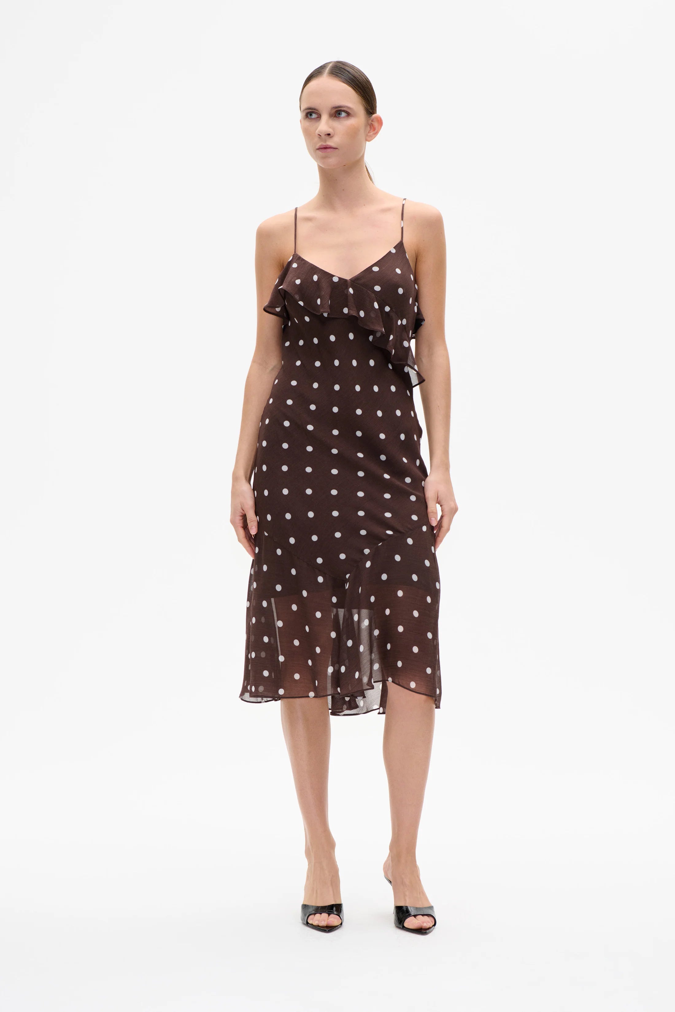 BAUM & PFERDGARTEN Dress "Allis" coffee bean dots