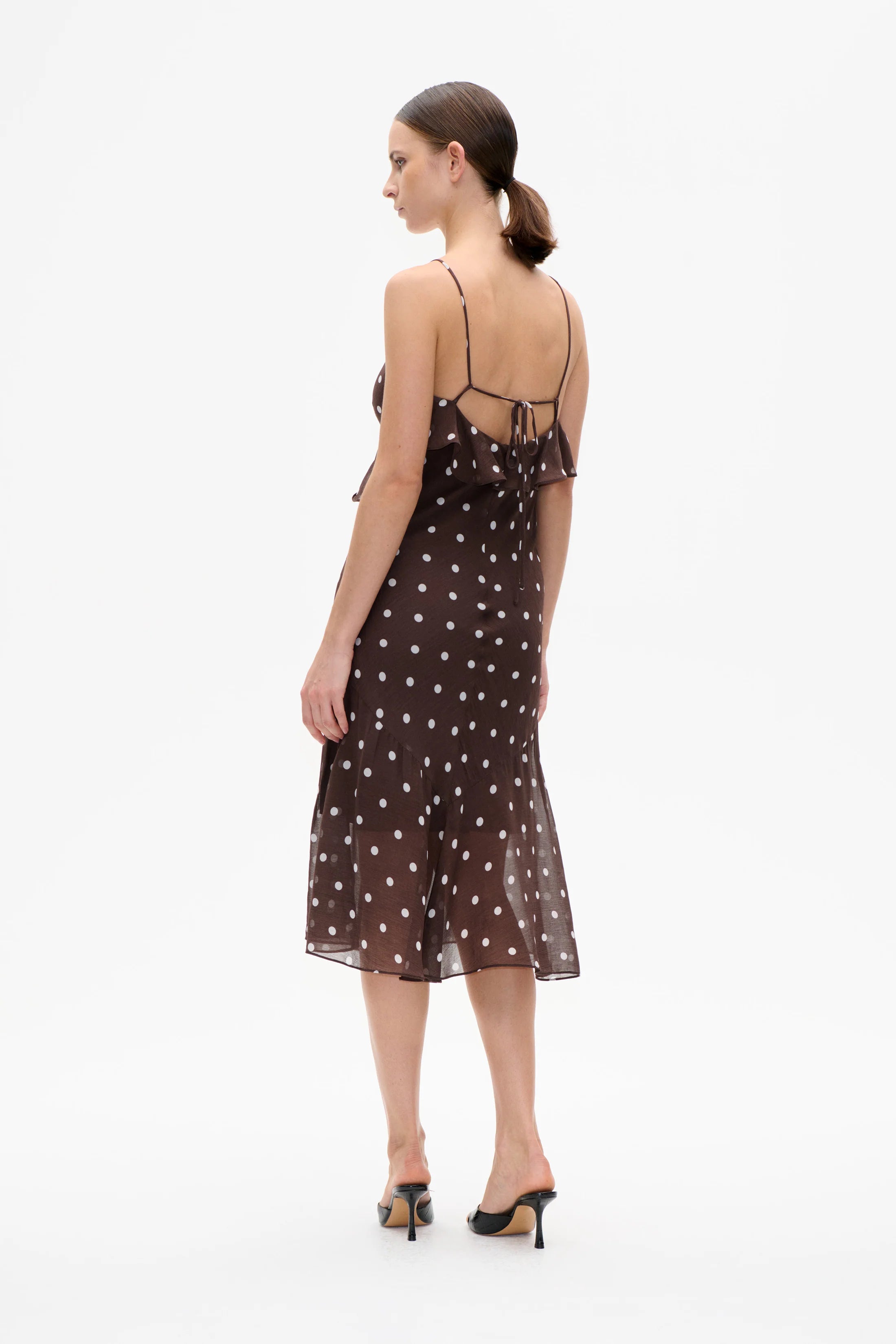 BAUM & PFERDGARTEN Dress "Allis" coffee bean dots