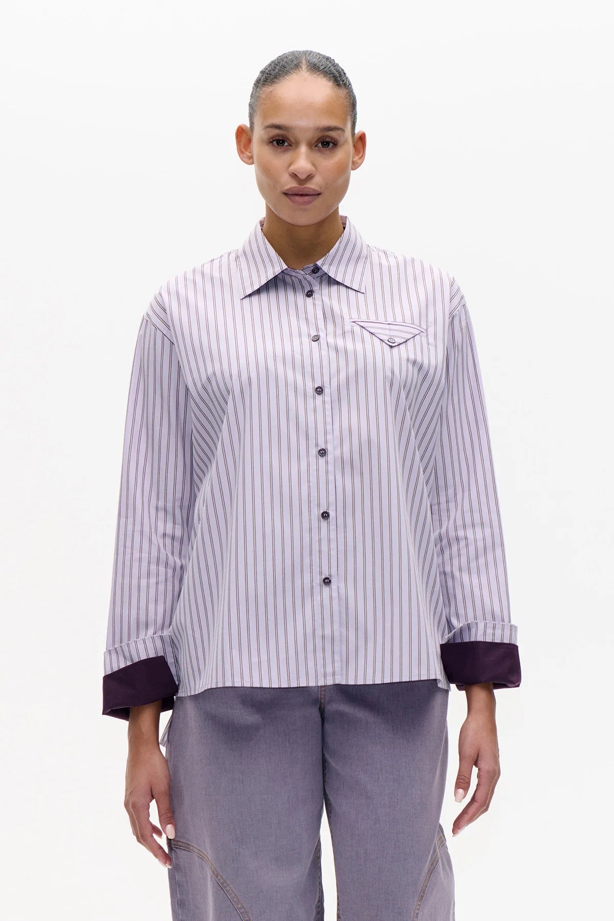 BAUM & PFERDGARTEN Shirt "Melinda" thistle grey stripe
