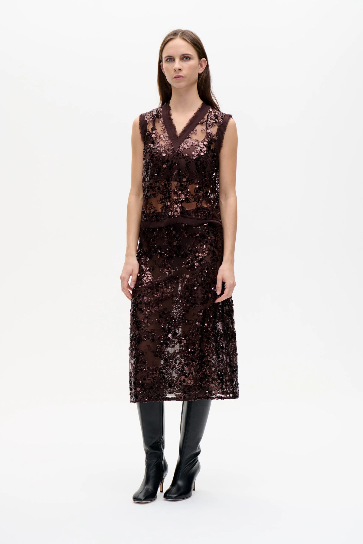 BAUM & PFERDGARTEN Top "Manire" coffee bean brown