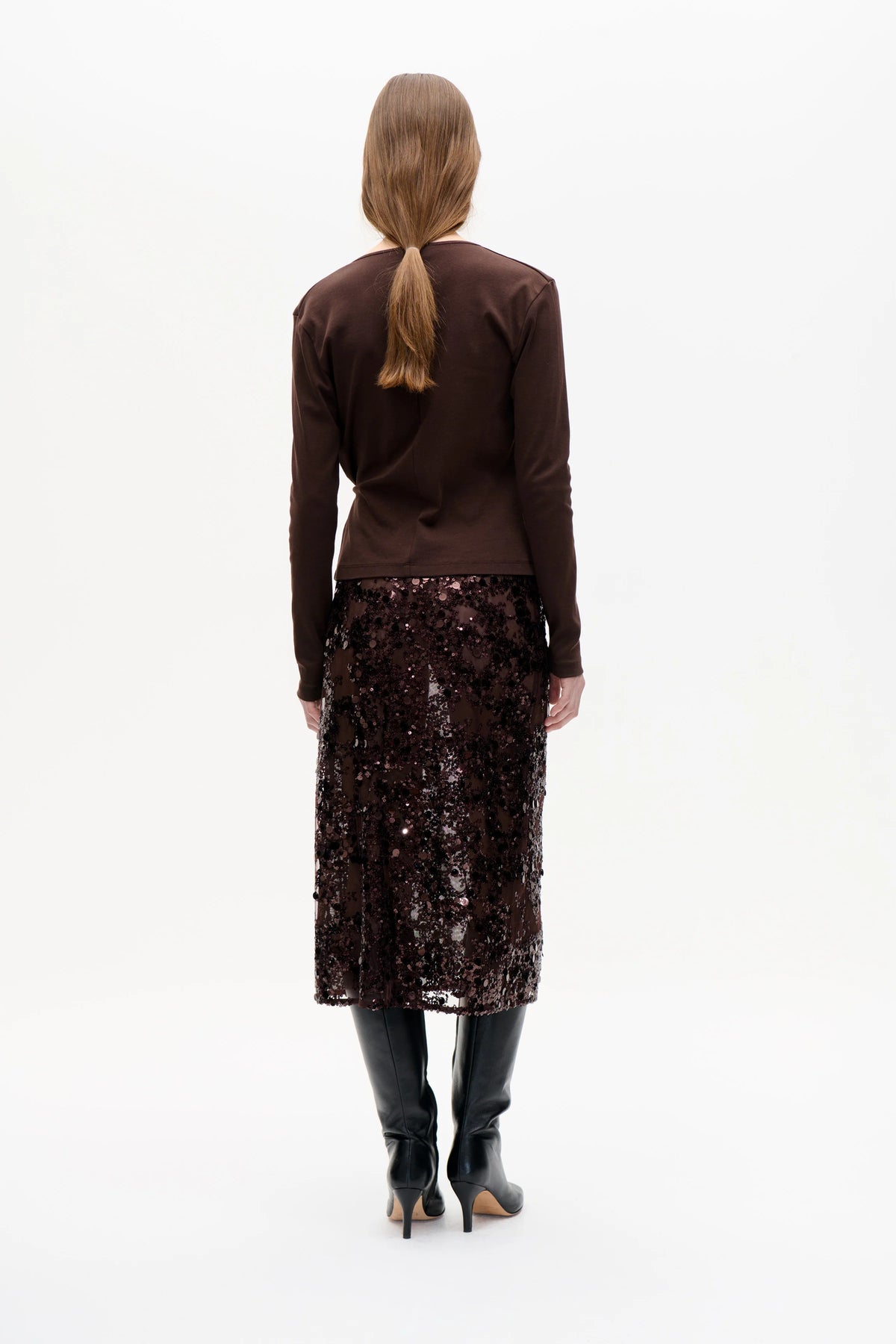 BAUM & PFERDGARTEN Skirt "Shania" coffee bean brown
