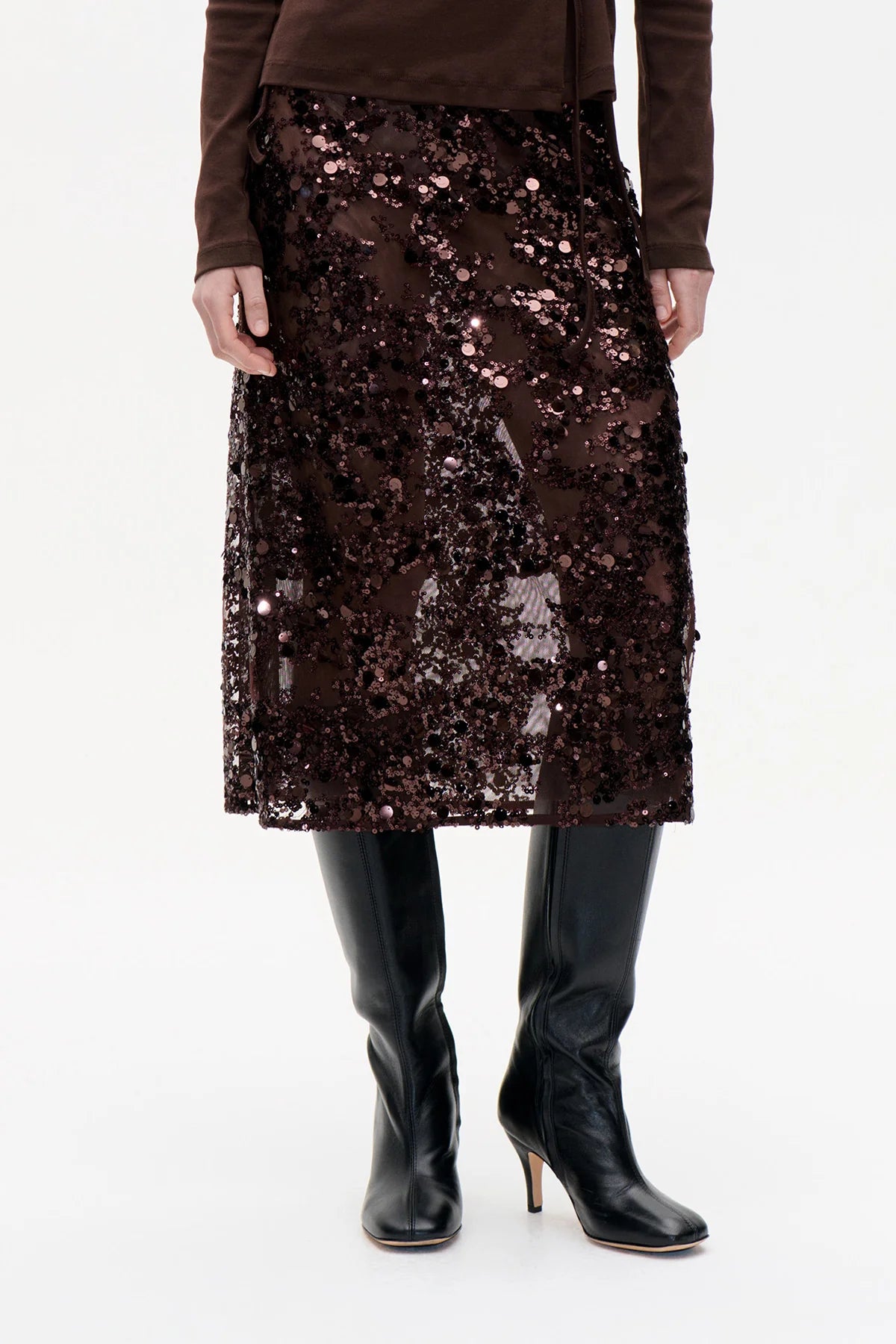 BAUM & PFERDGARTEN Skirt "Shania" coffee bean brown
