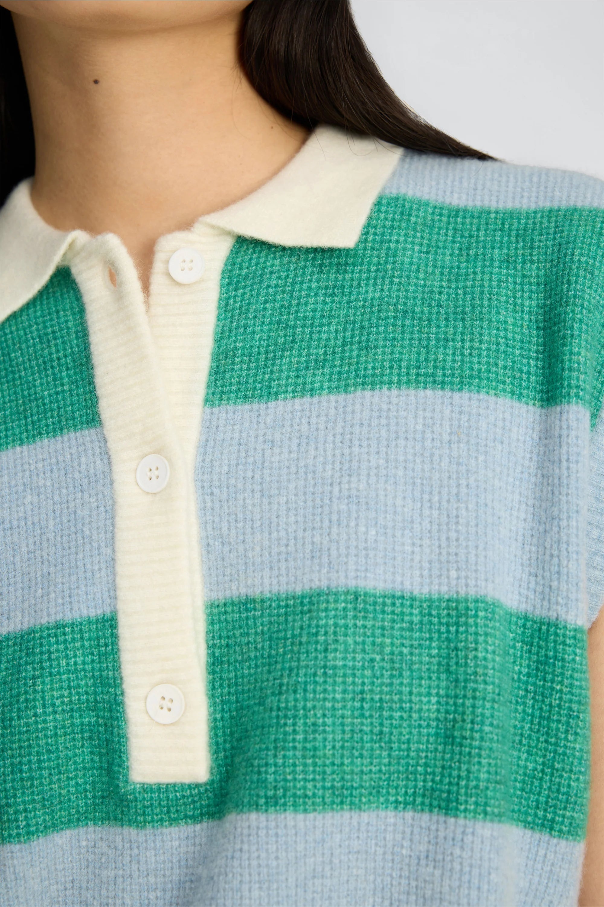 MUNTHE Vest "Bracha" stripe green