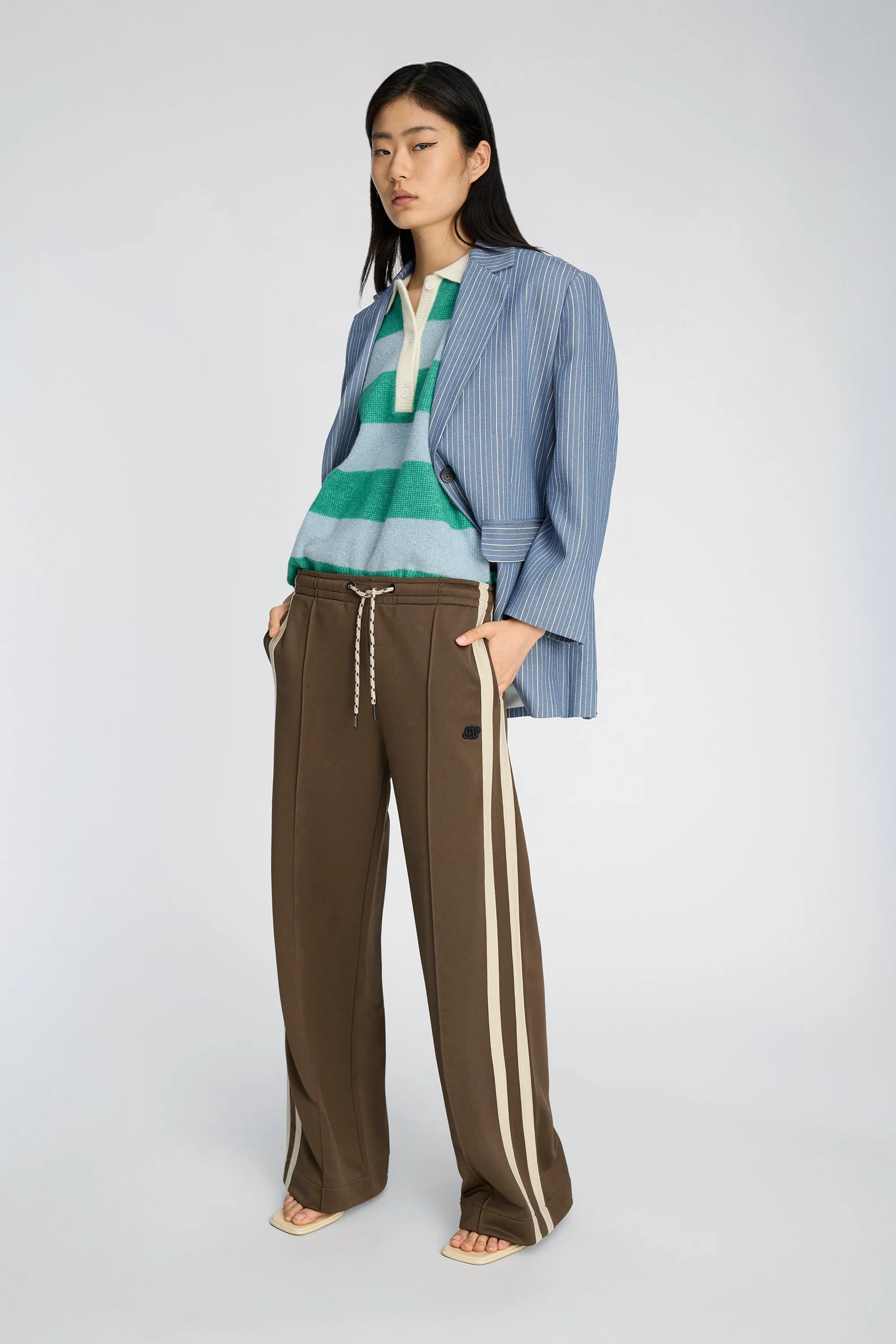 MUNTHE Vest "Bracha" stripe green