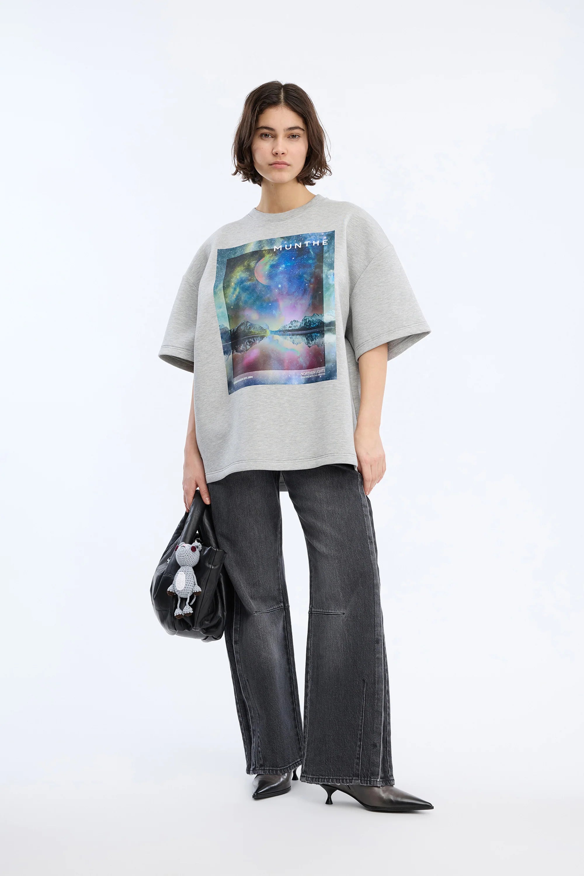 MUNTHE T-Shirt "Vaploi" light grey