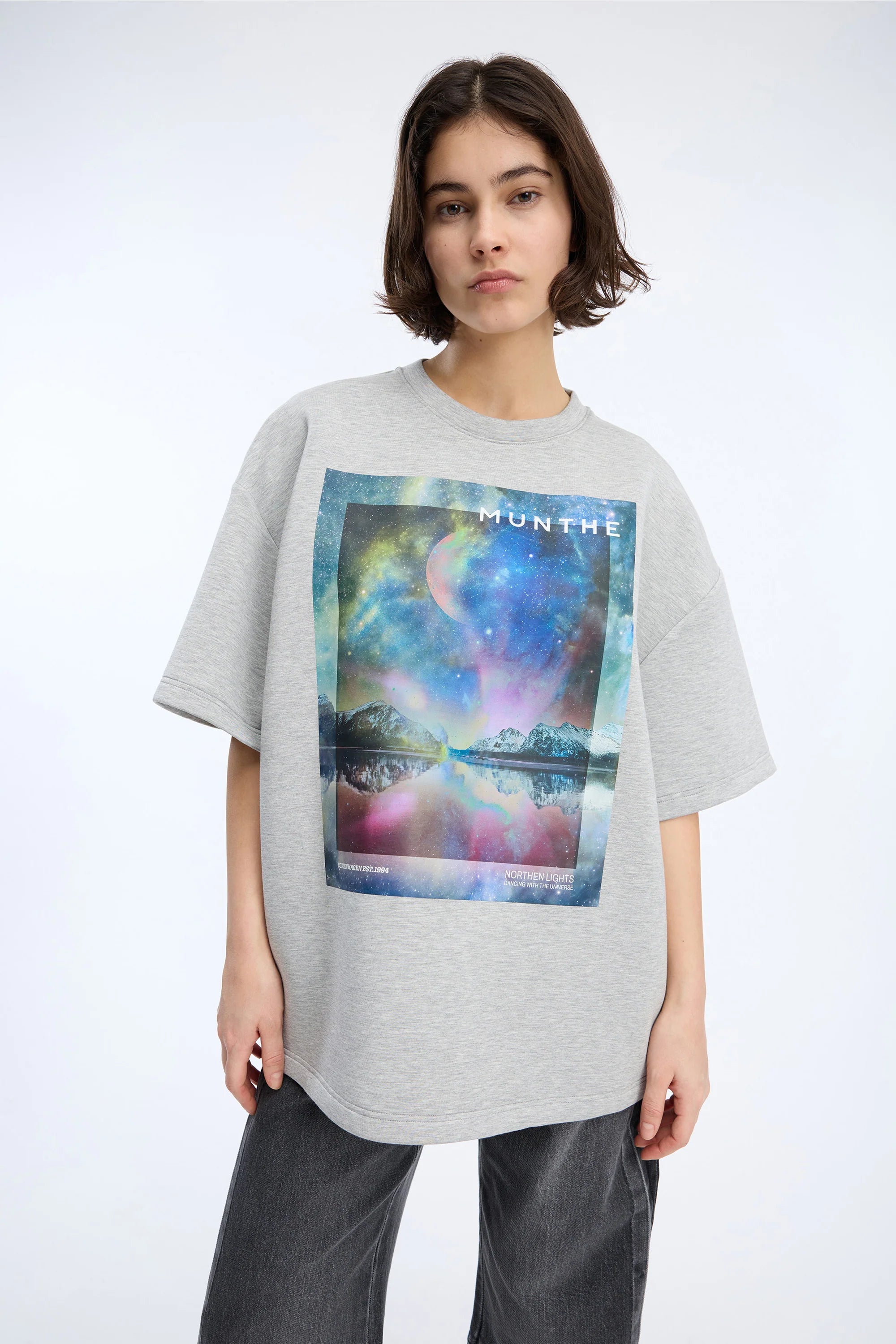 MUNTHE T-Shirt "Vaploi" light grey