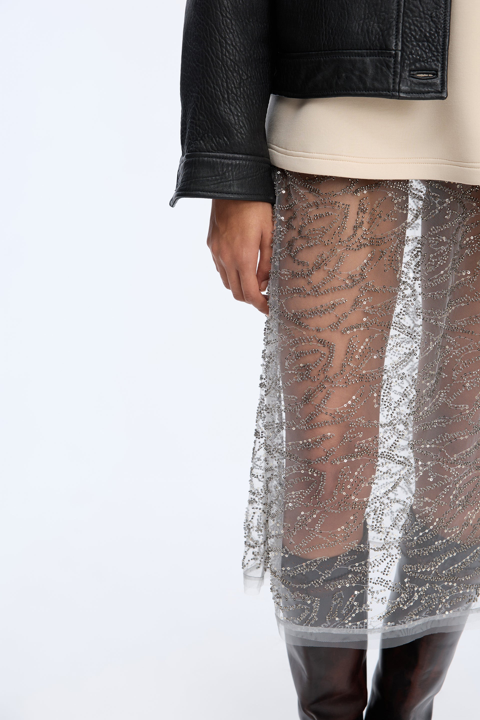 MUNTHE Skirt "Vatosha" gun metal