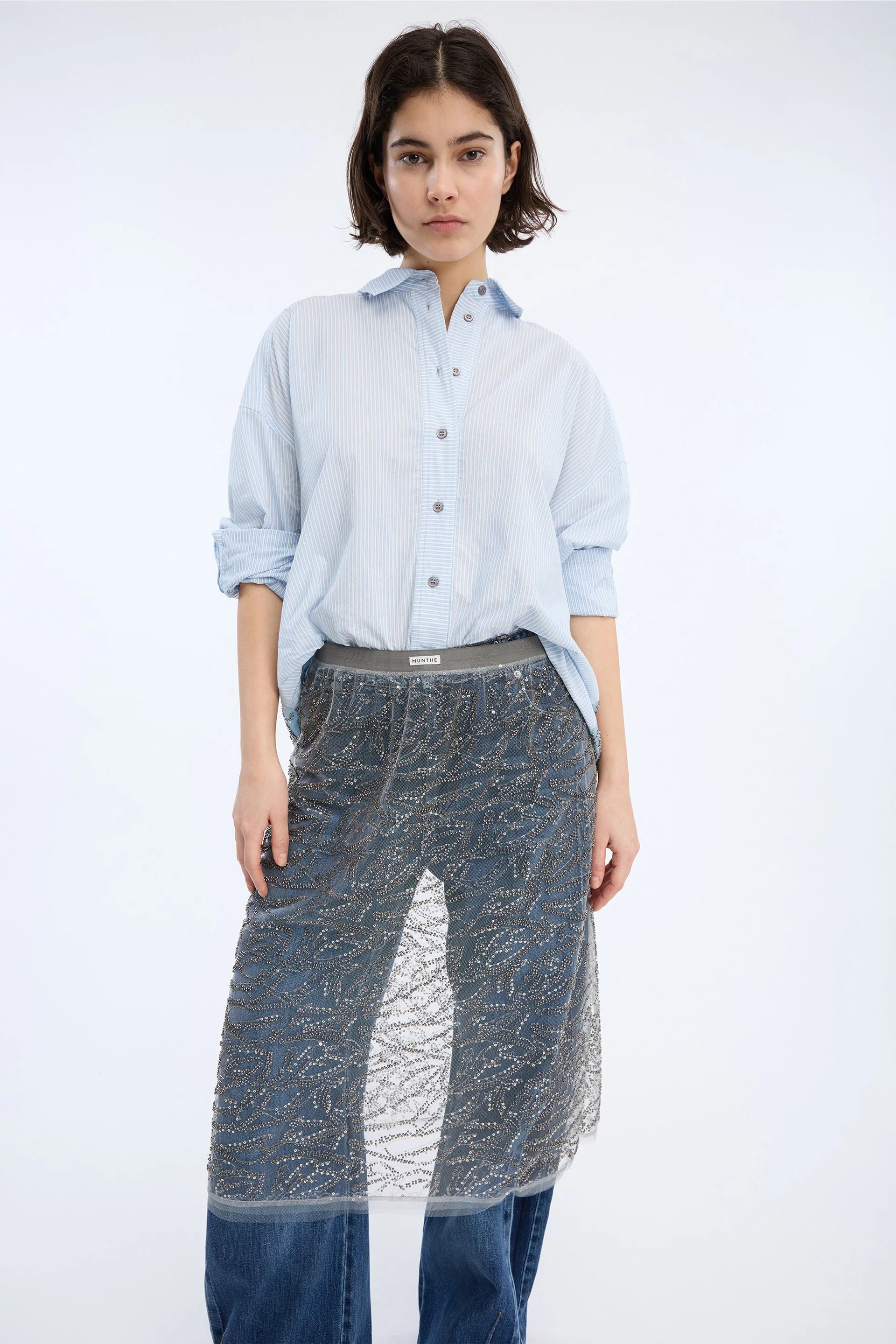 MUNTHE Skirt "Vatosha" gun metal