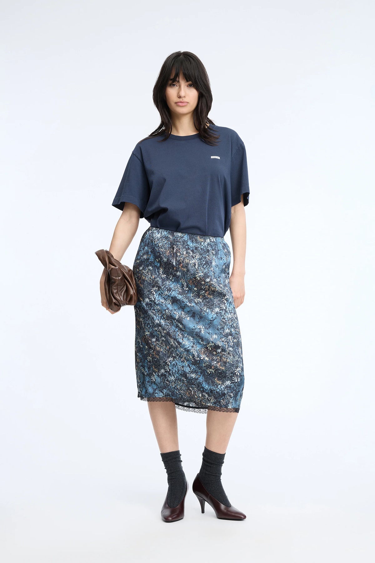 MUNTHE Skirt "Vaia" print blue