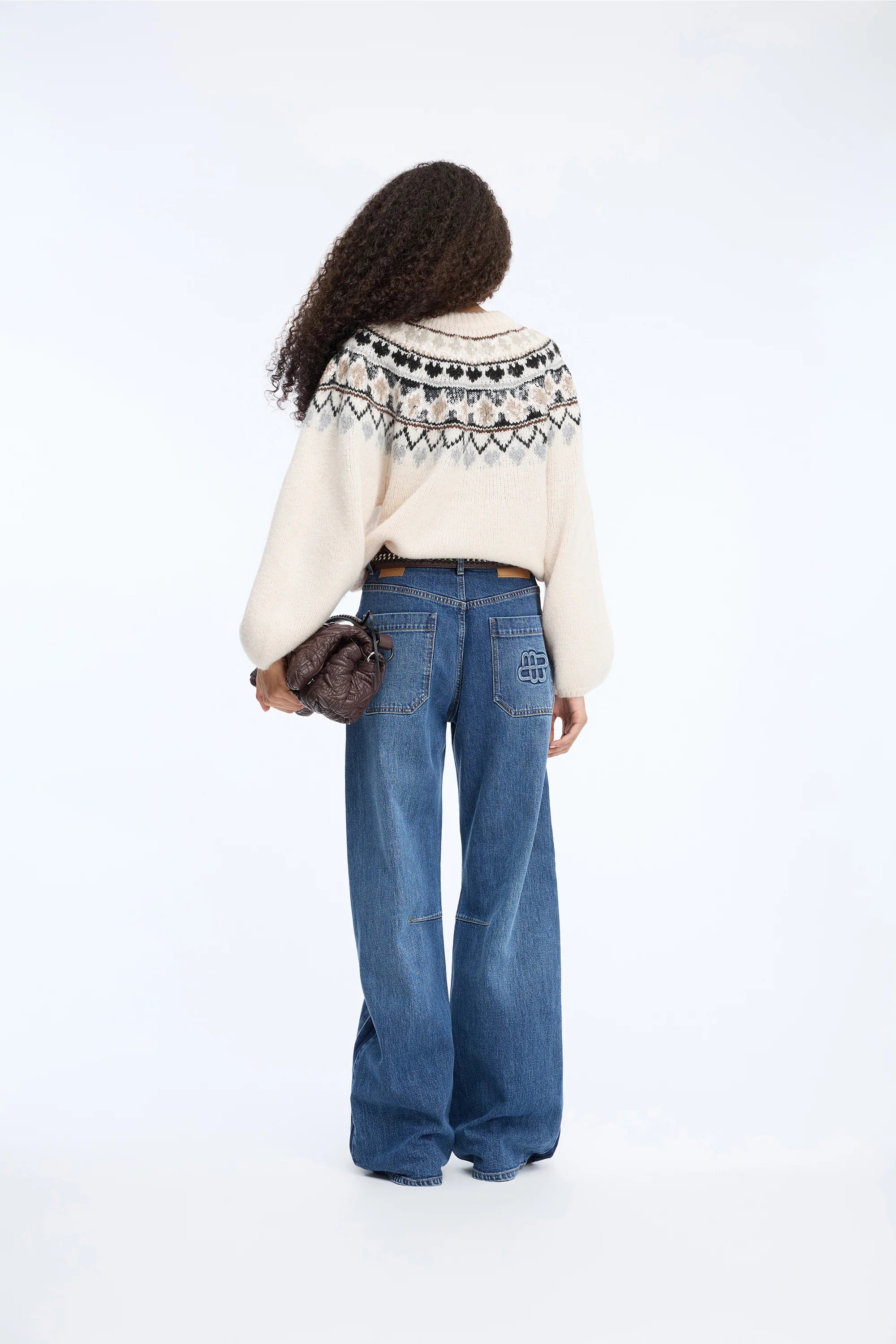 MUNTHE Pullover "Vaffie" mix creme