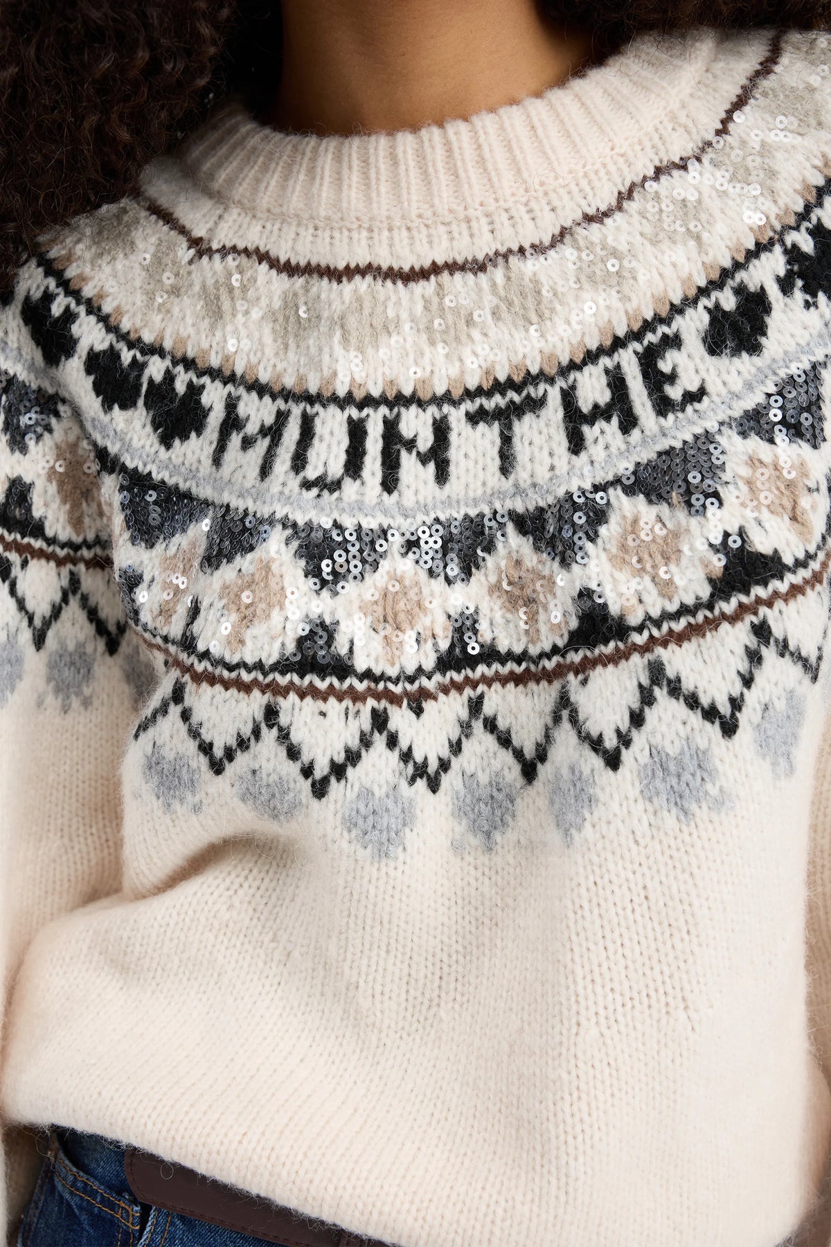 MUNTHE Pullover "Vaffie" mix creme