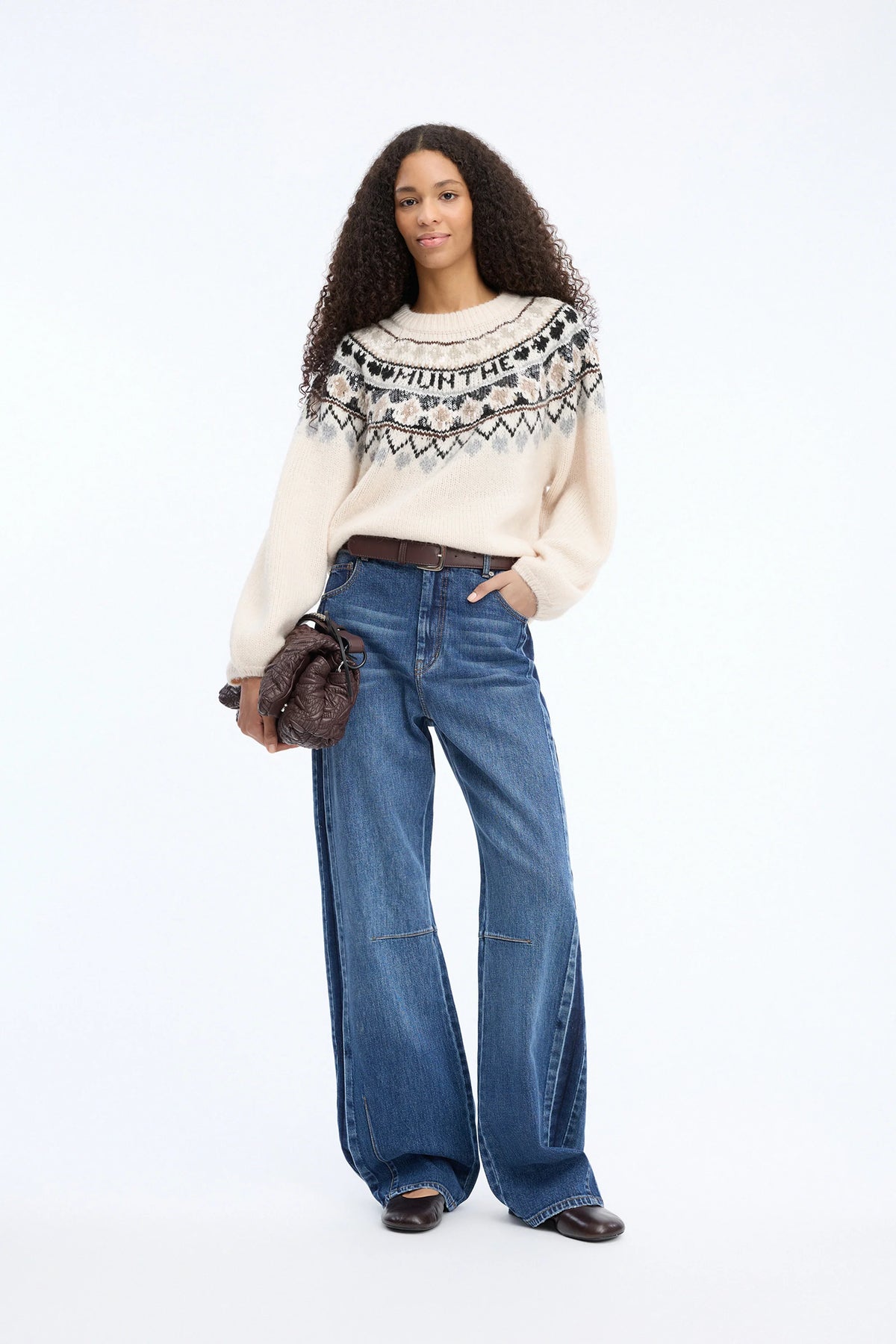 MUNTHE Pullover "Vaffie" mix creme