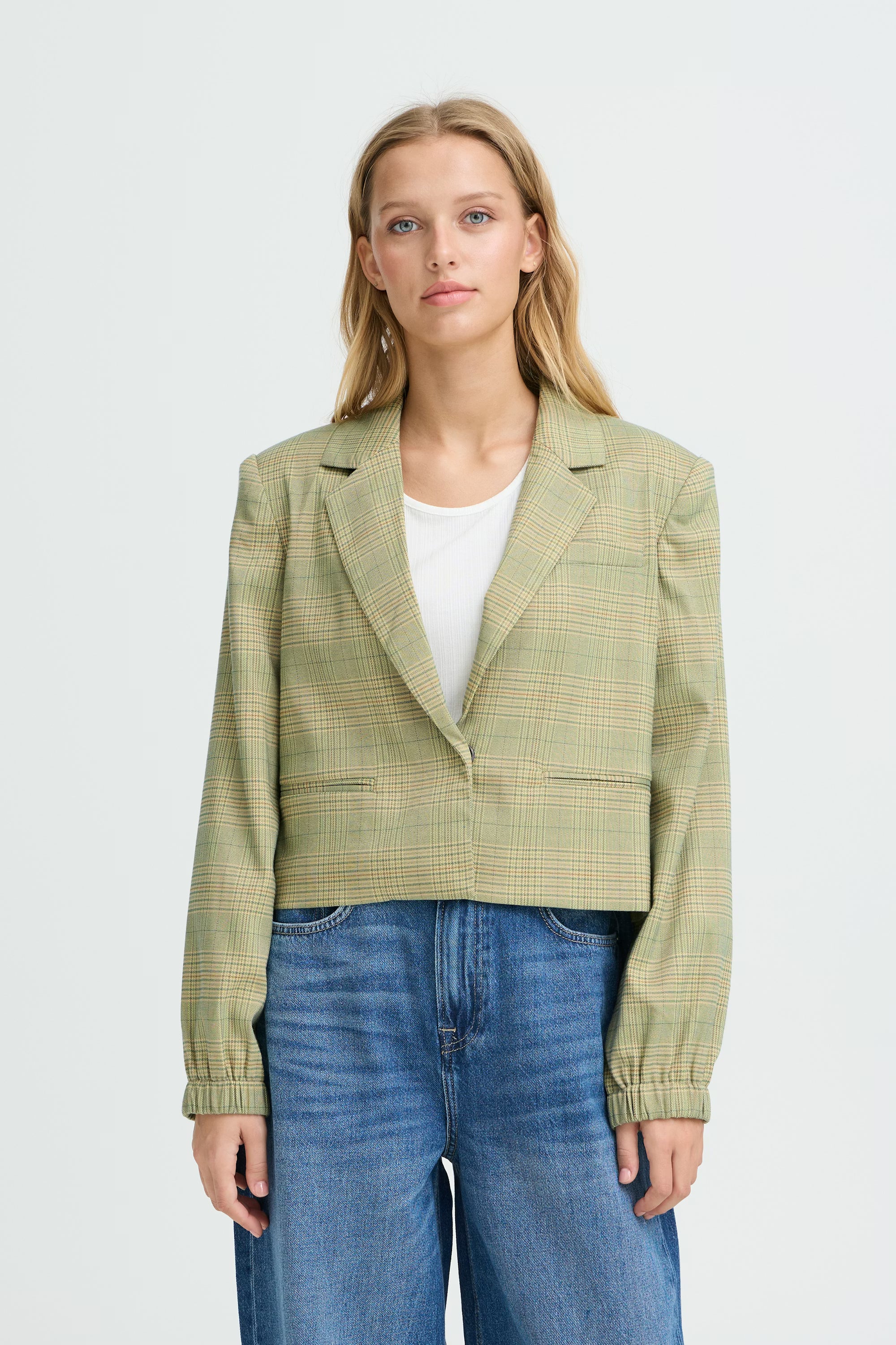 ICHI Blazer "Joli" green check