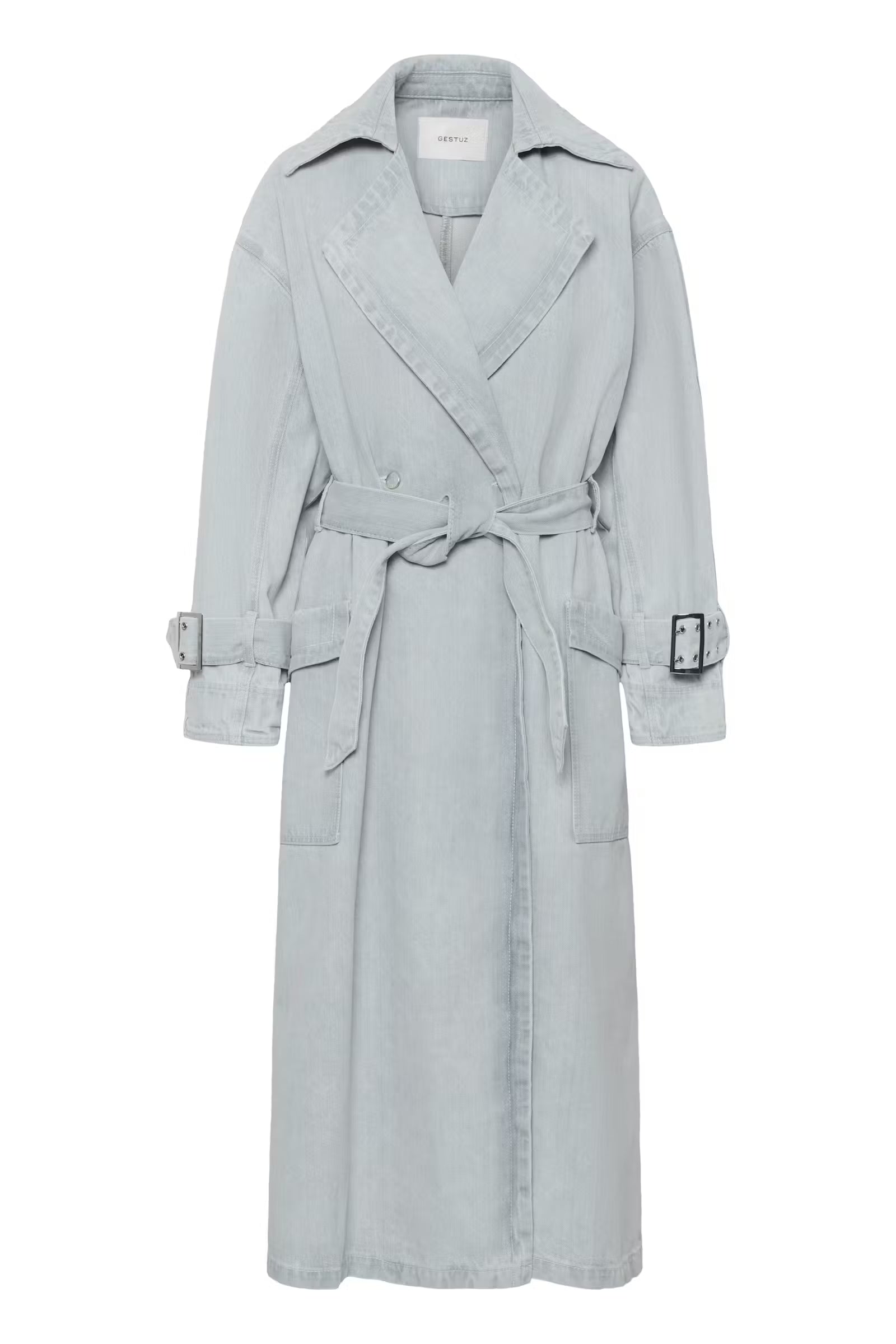 GESTUZ Trenchcoat "Parwana" vintage light denim