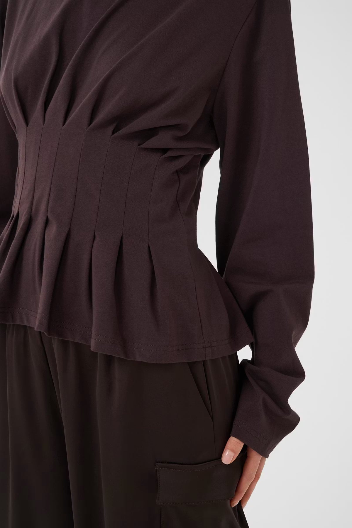 GESTUZ Longsleeve "Inez" ganache