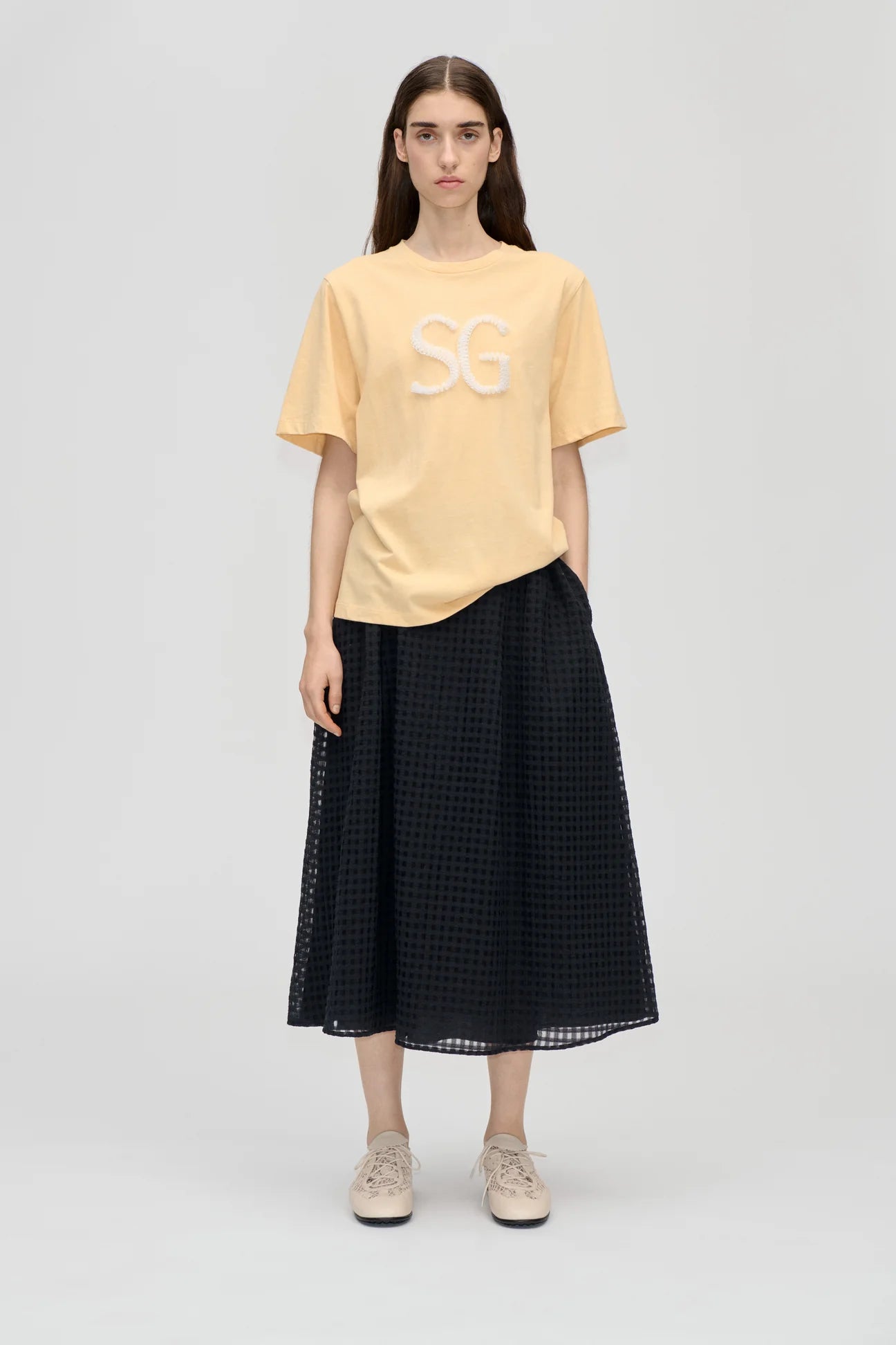 STINE GOYA Midi skirt "Checkered Organza"