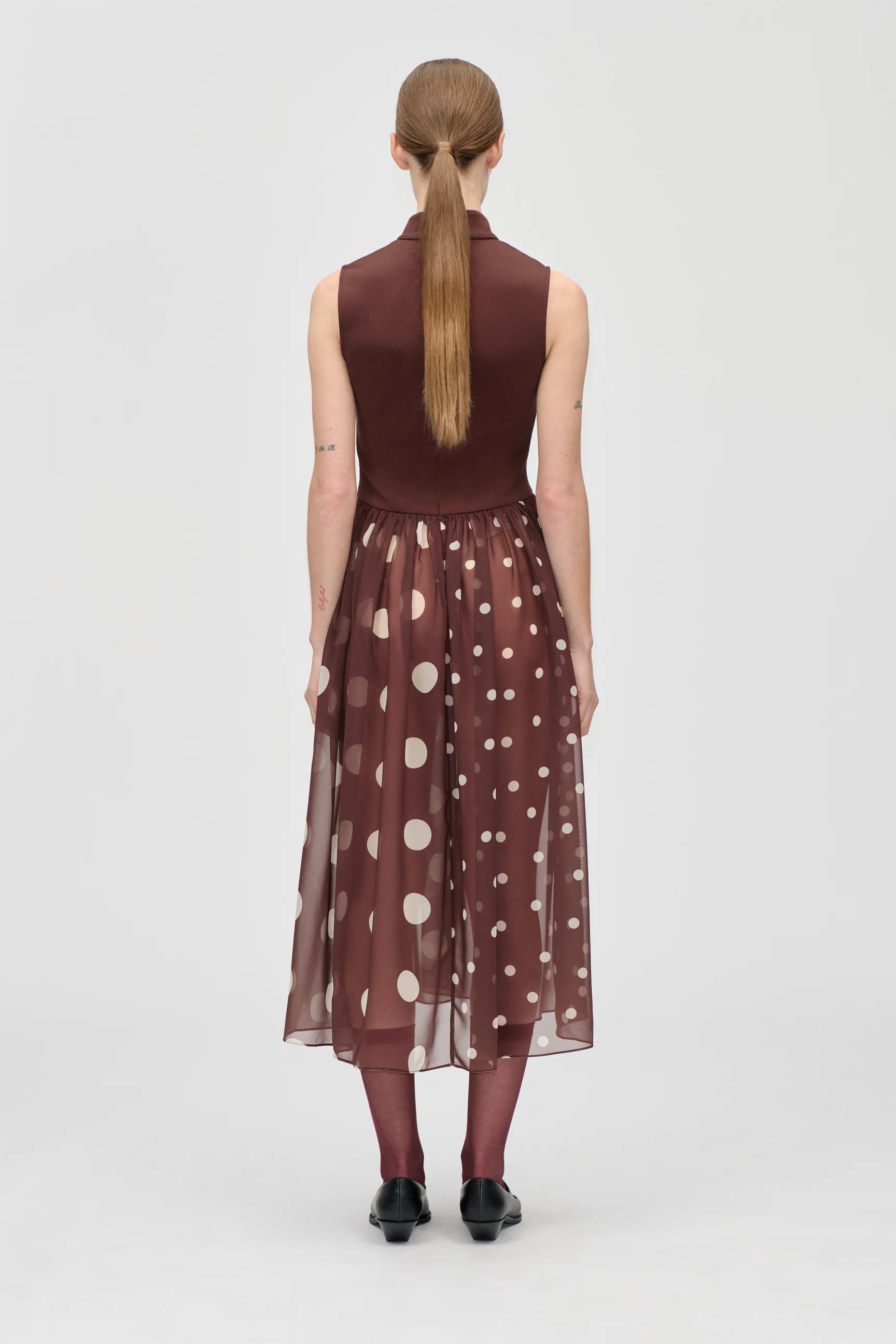 STINE GOYA Dress "Artist Blurry Dots" brown