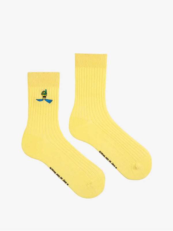 Bobo Choses Socks Embroidery yellow