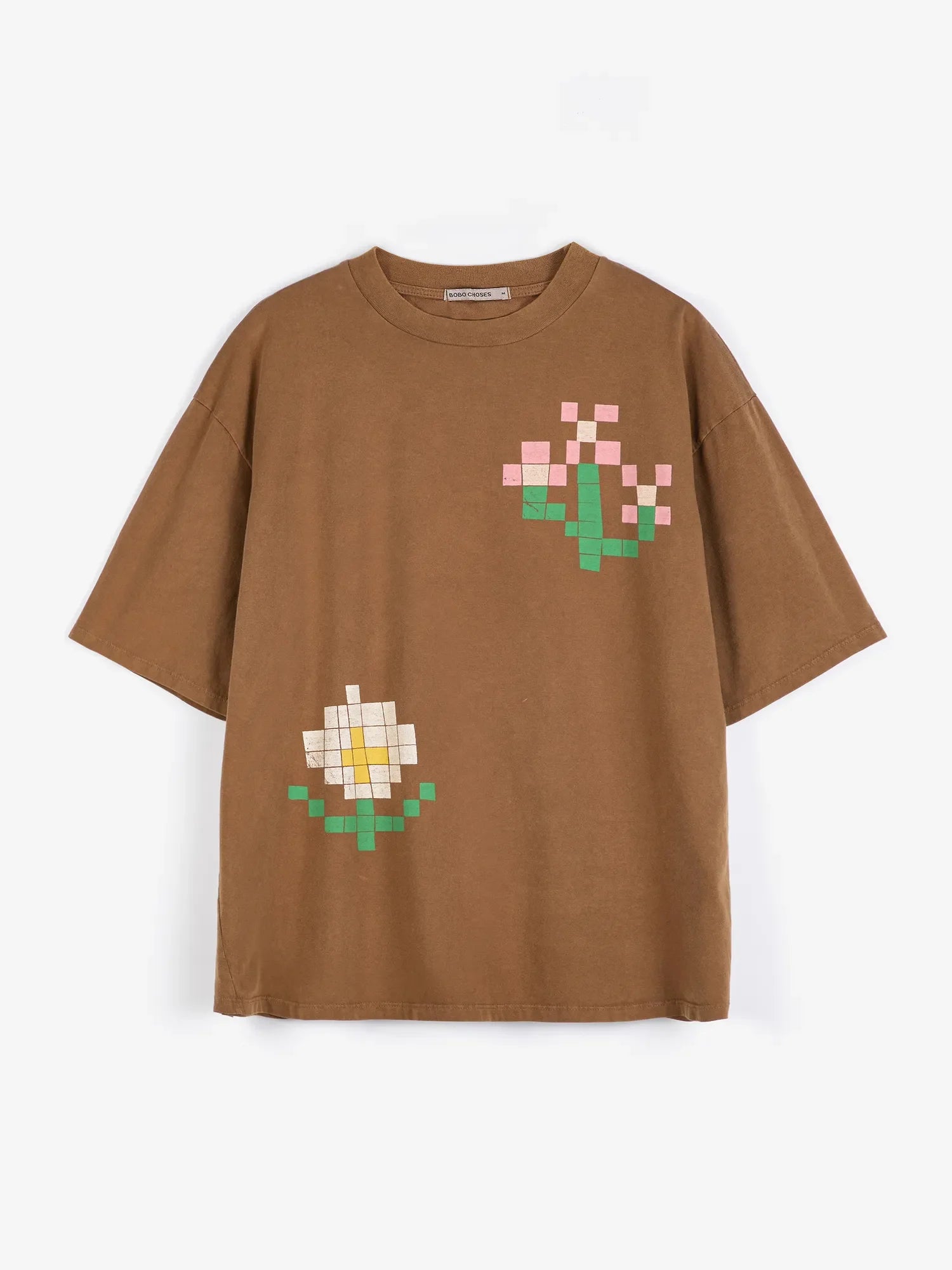 BOBO CHOSES T-Shirt "Pixel Flowers" brown