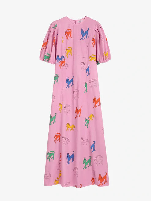 Bobo Choses Dress Wonder Horse Print pink