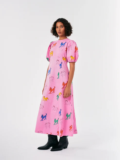 Bobo Choses Dress Wonder Horse Print pink