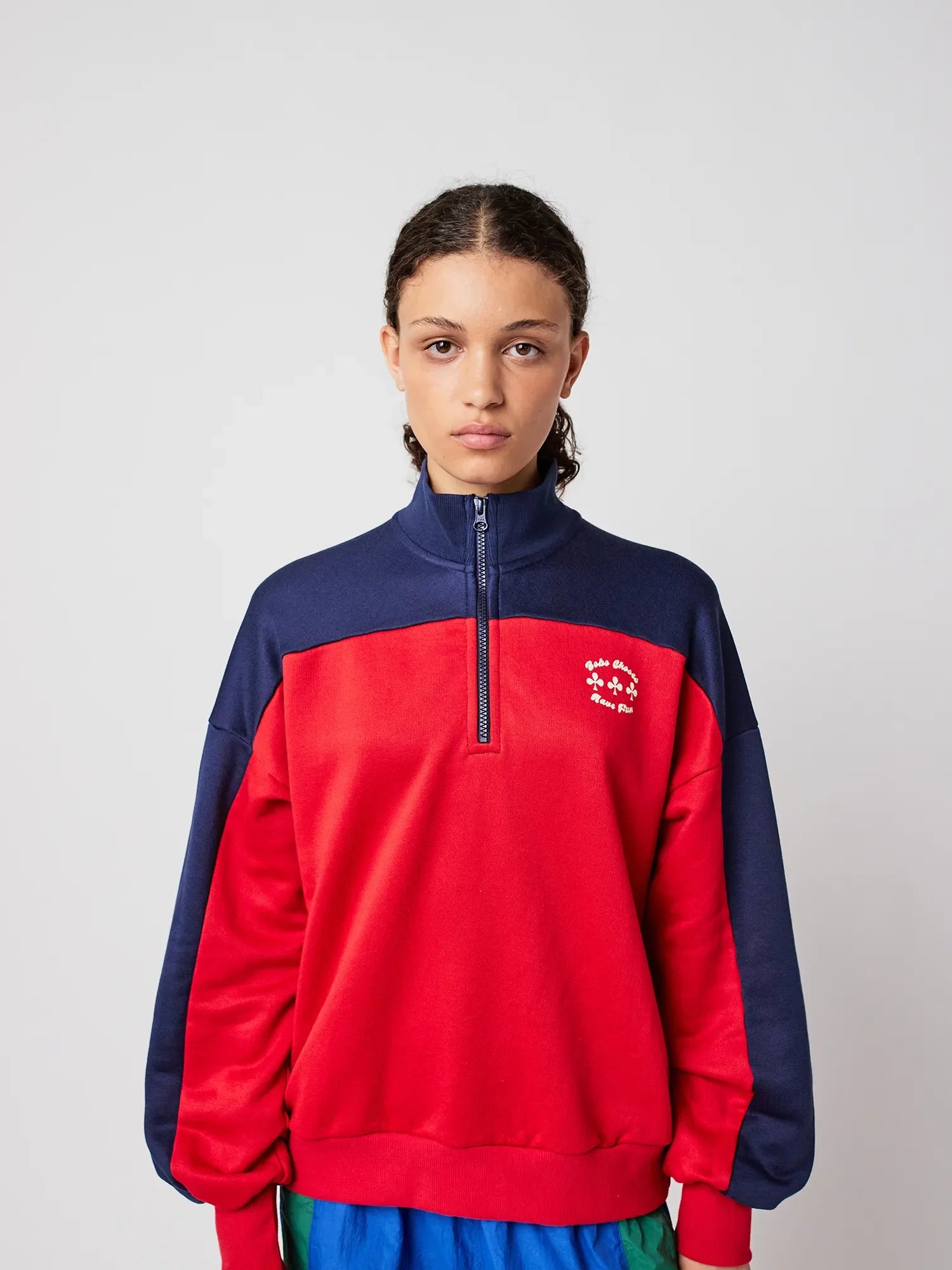 BOBO CHOSES Sweatshirt "Half zip" multicolor
