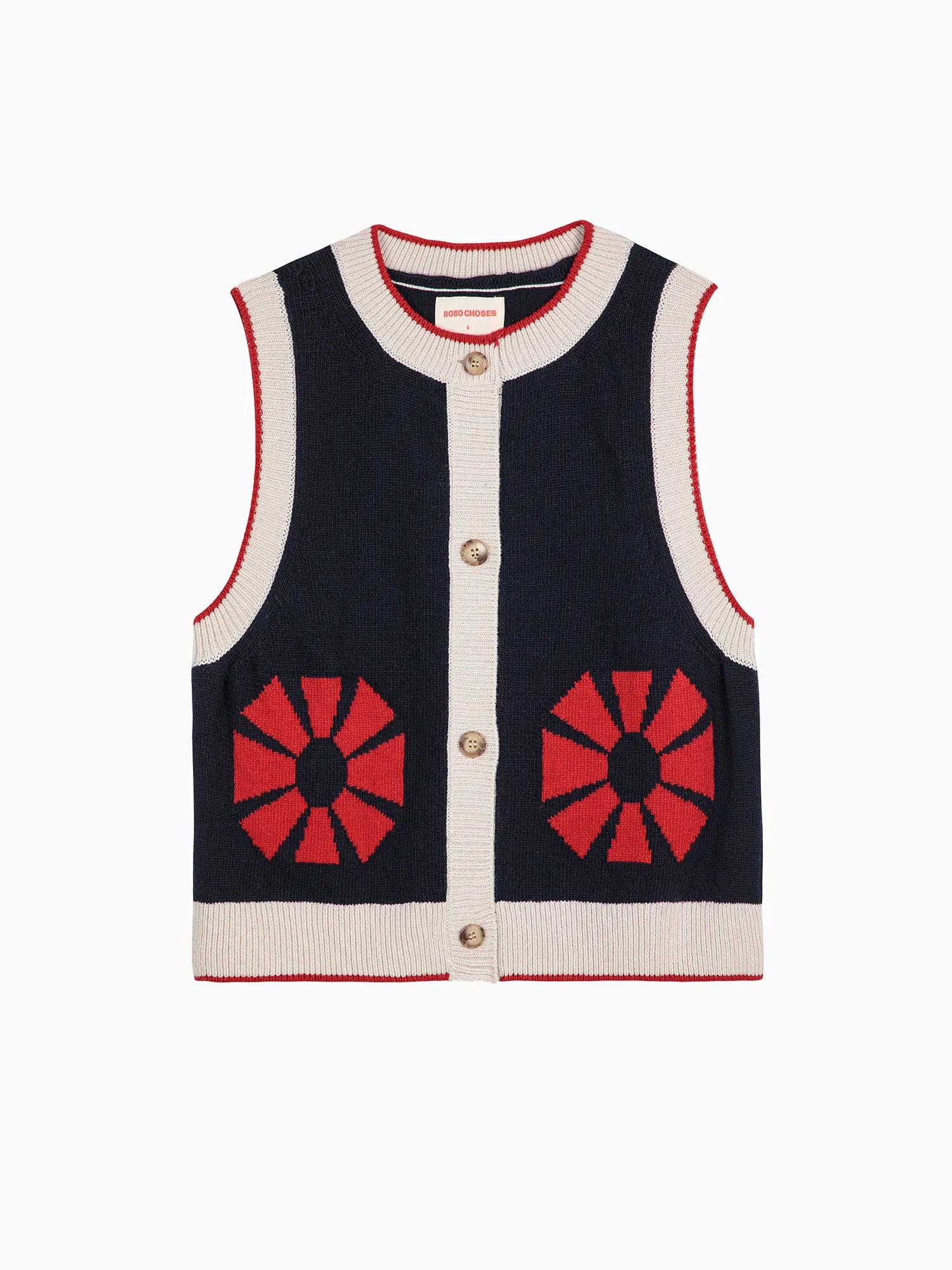 BOBO CHOSES Vest "Flower" navy blue