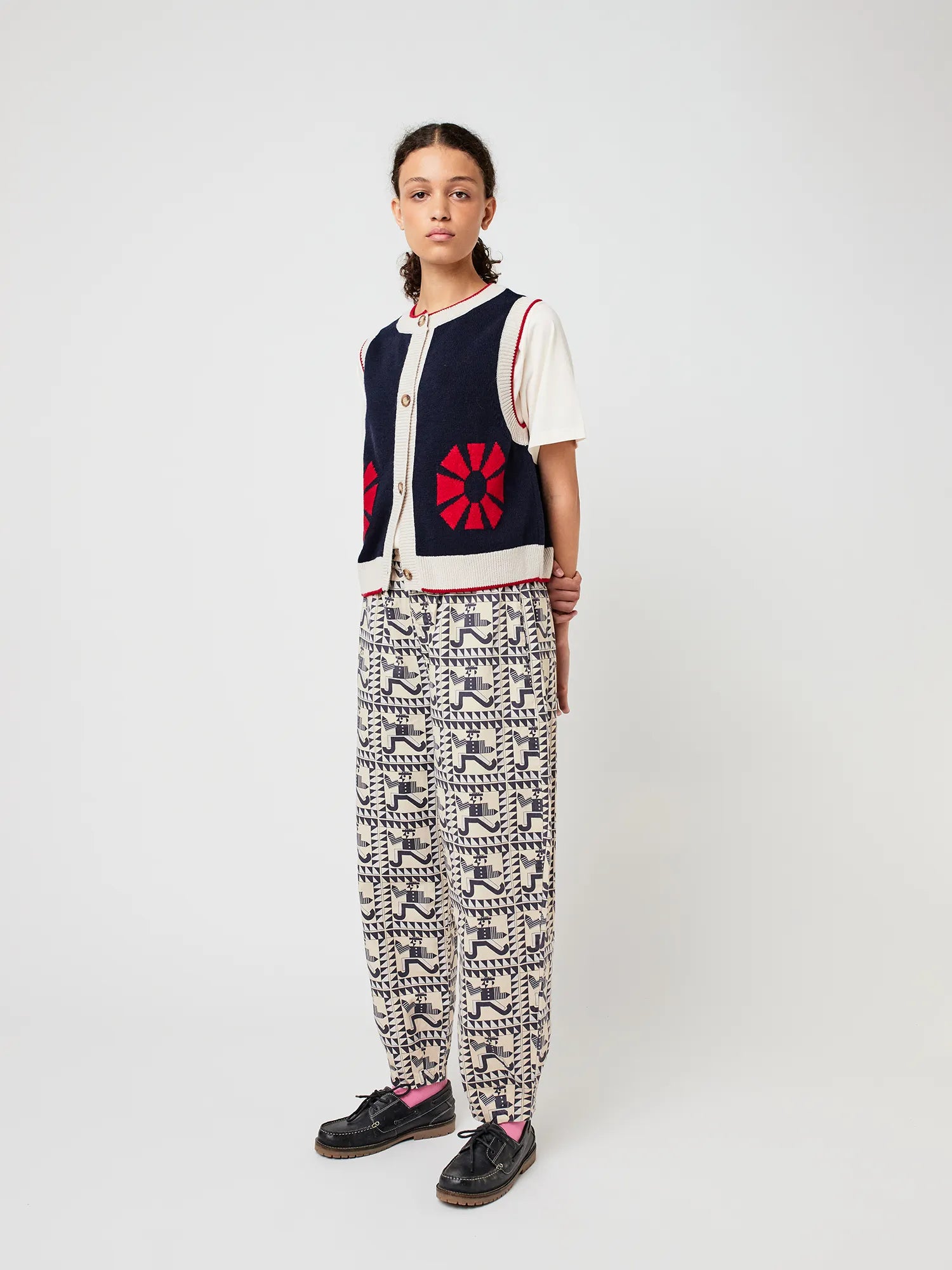 BOBO CHOSES Vest "Flower" navy blue