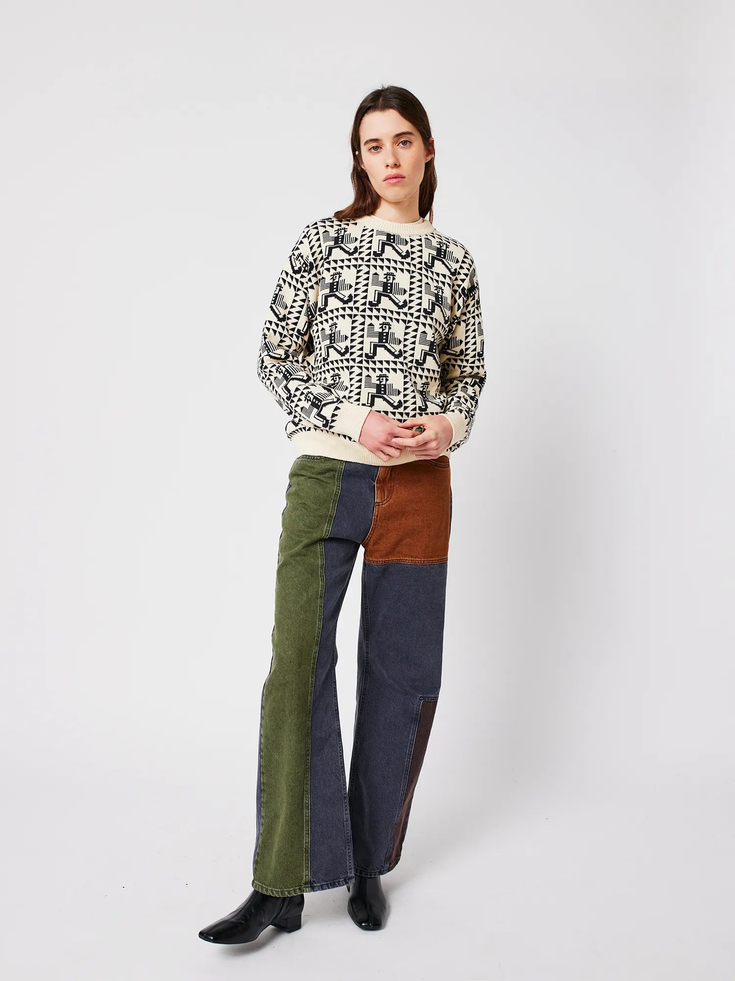 BOBO CHOSES Pullover "Mr. Pencil" offwhite