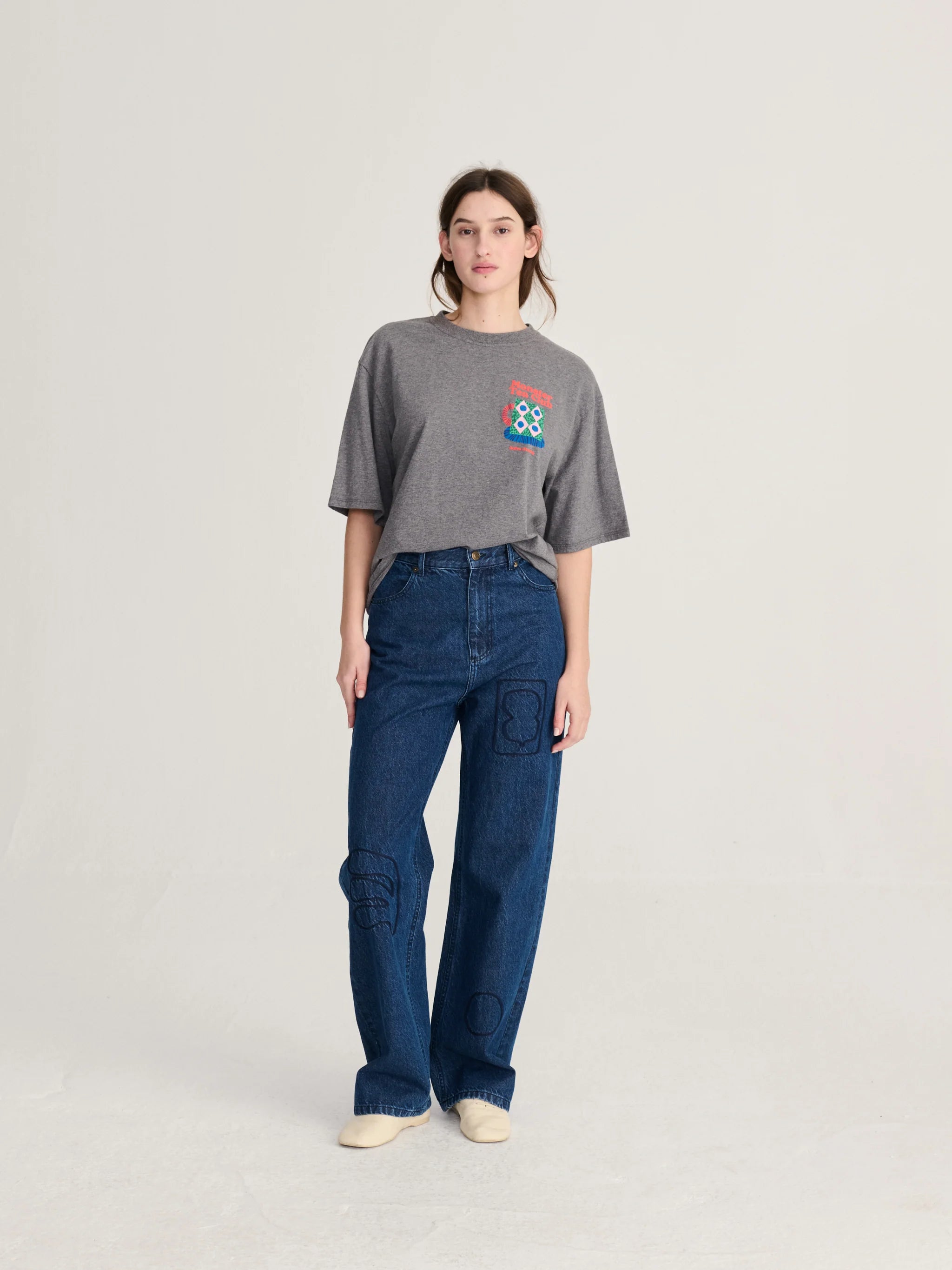 BOBO CHOSES T-Shirt "Monster mug" grey