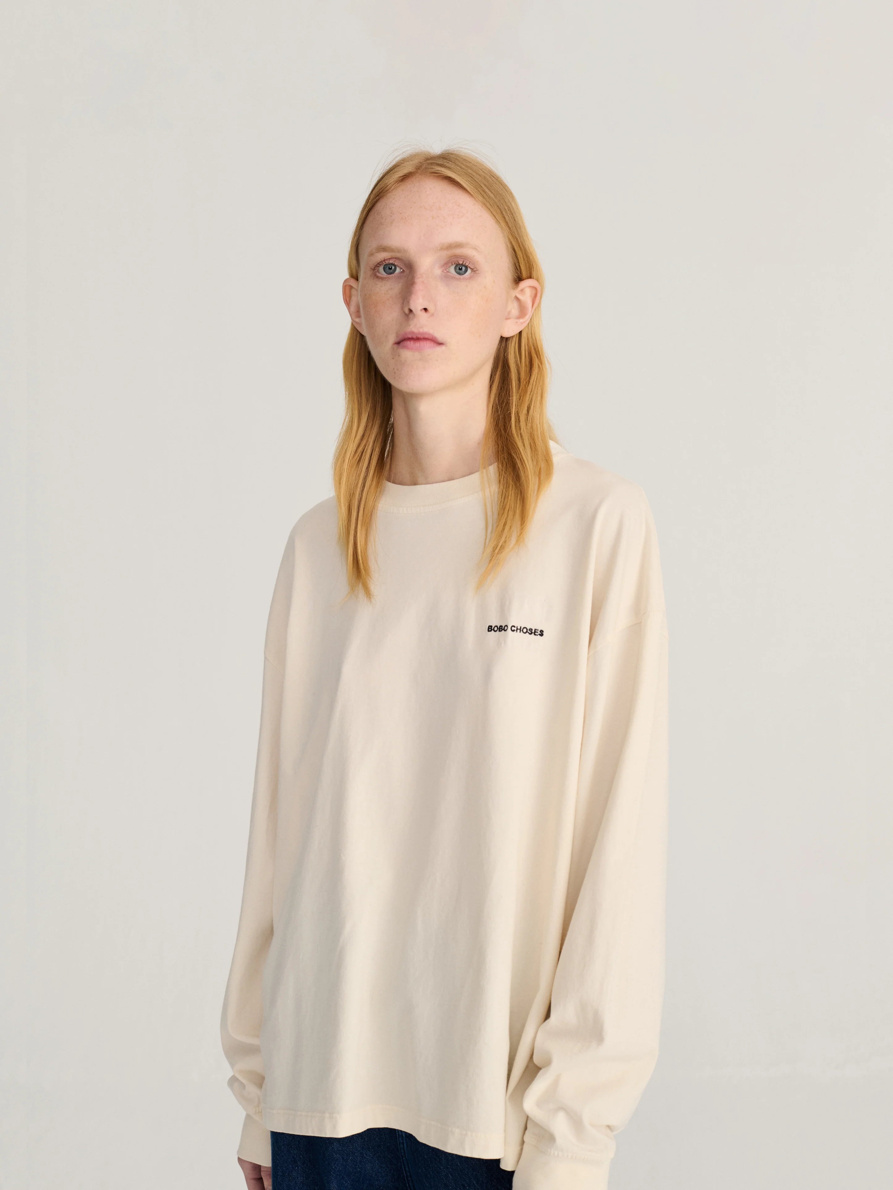 BOBO CHOSES Longsleeve "Hidden monster" offwhite