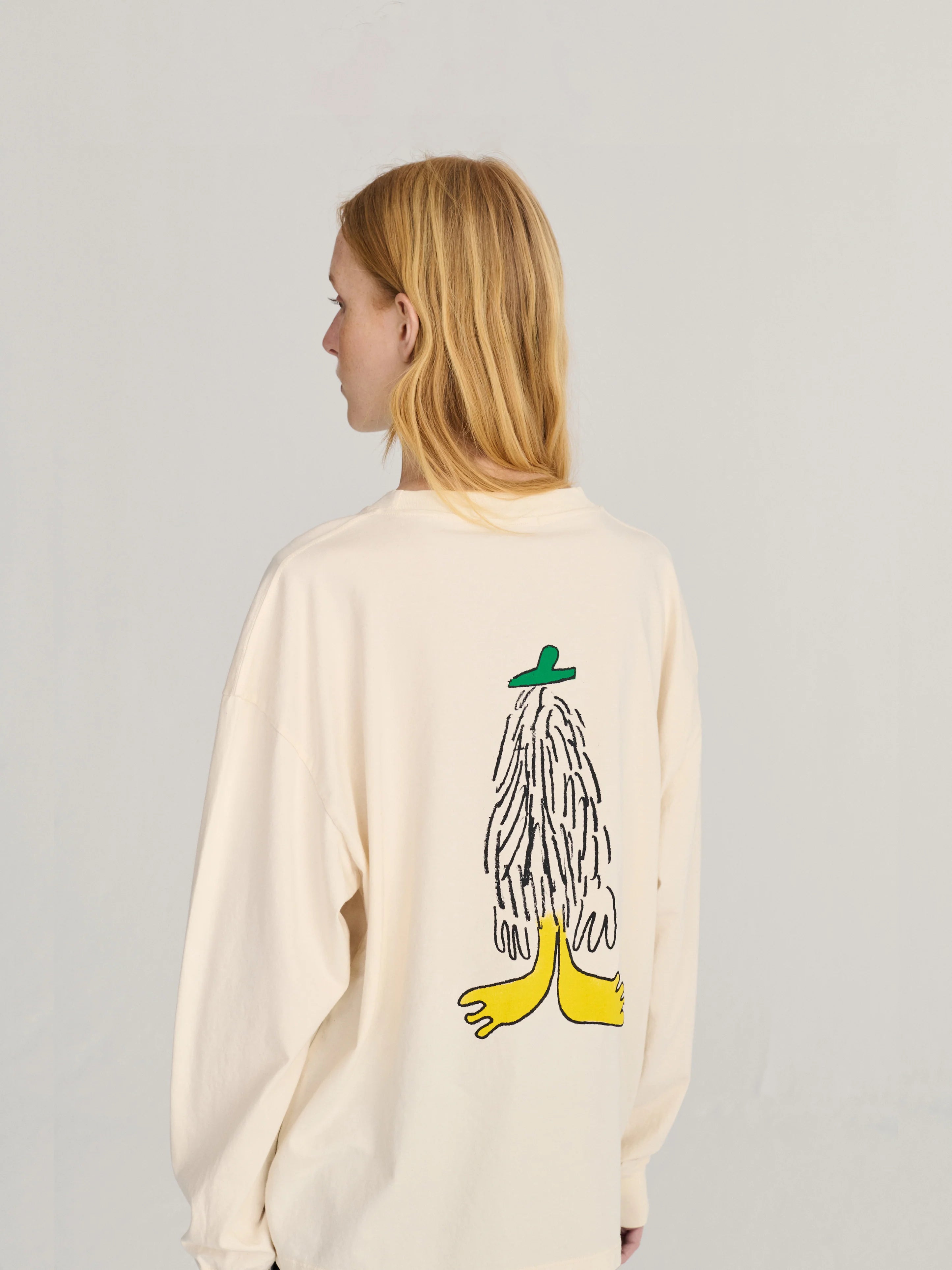 BOBO CHOSES Longsleeve "Hidden monster" offwhite